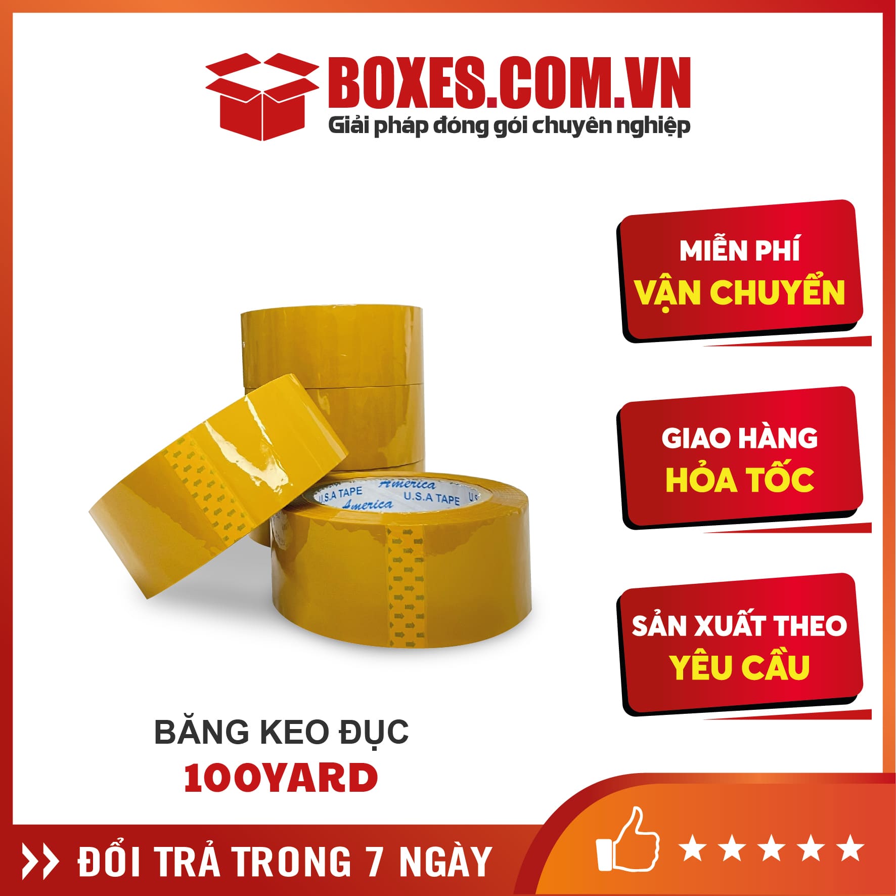 Băng keo Đục 100Yard (Cây 1kg gồm 6 cuộn)  – BK3