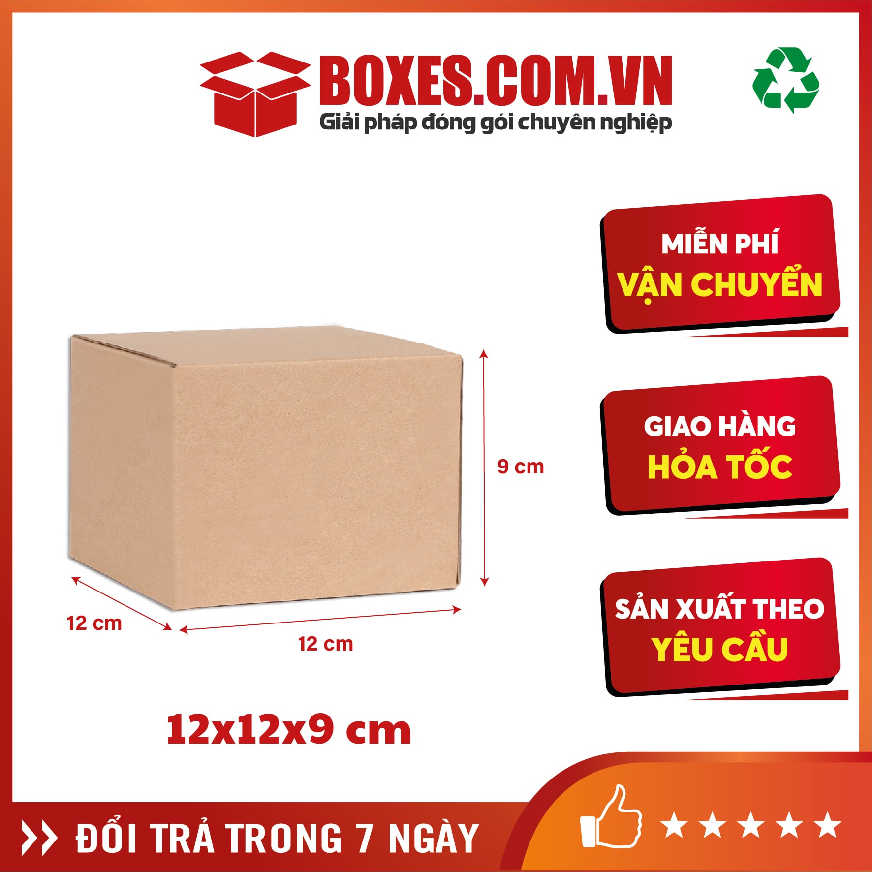 Hộp carton 12x12x9 cm – H09
