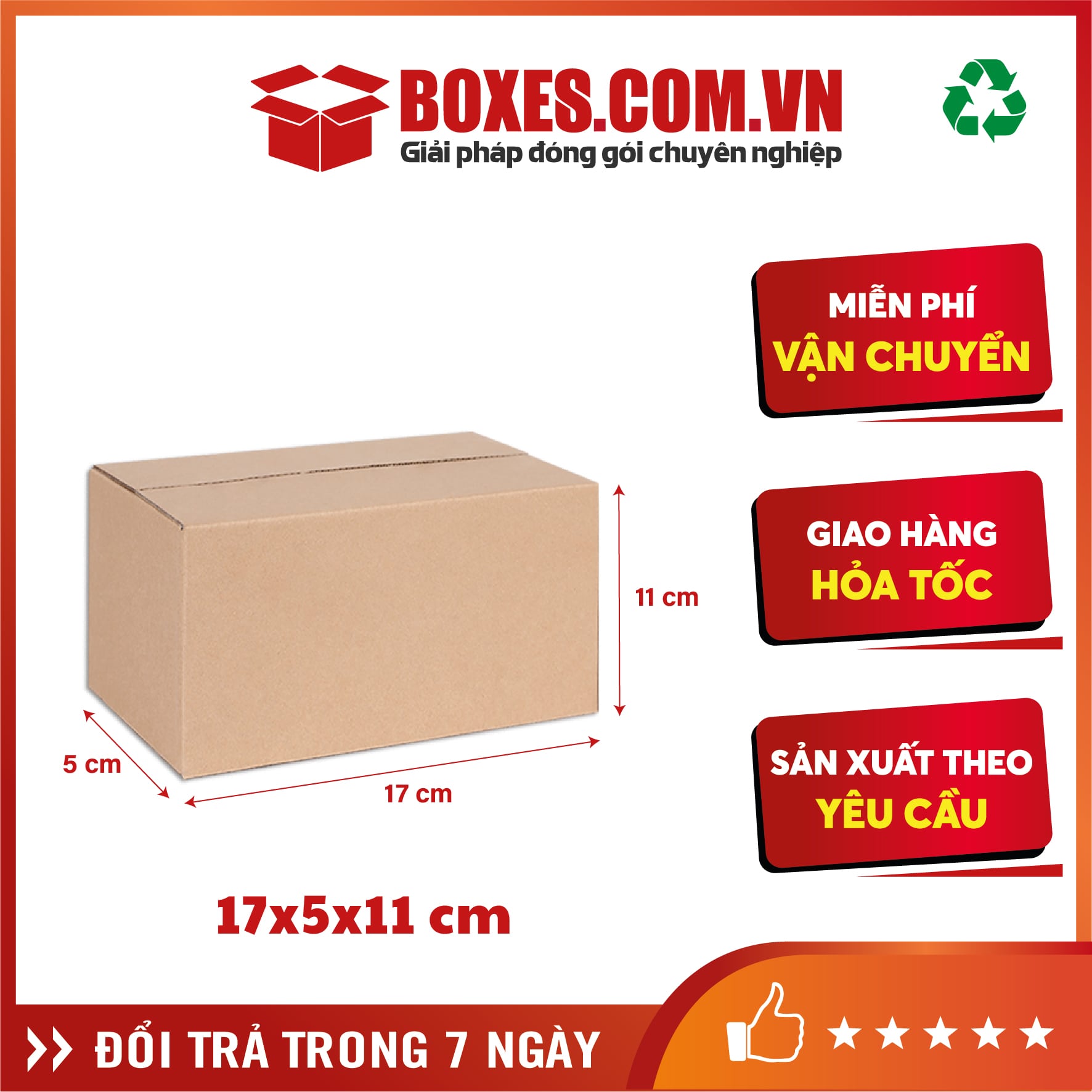 Hộp carton 17x5x11 cm – B08