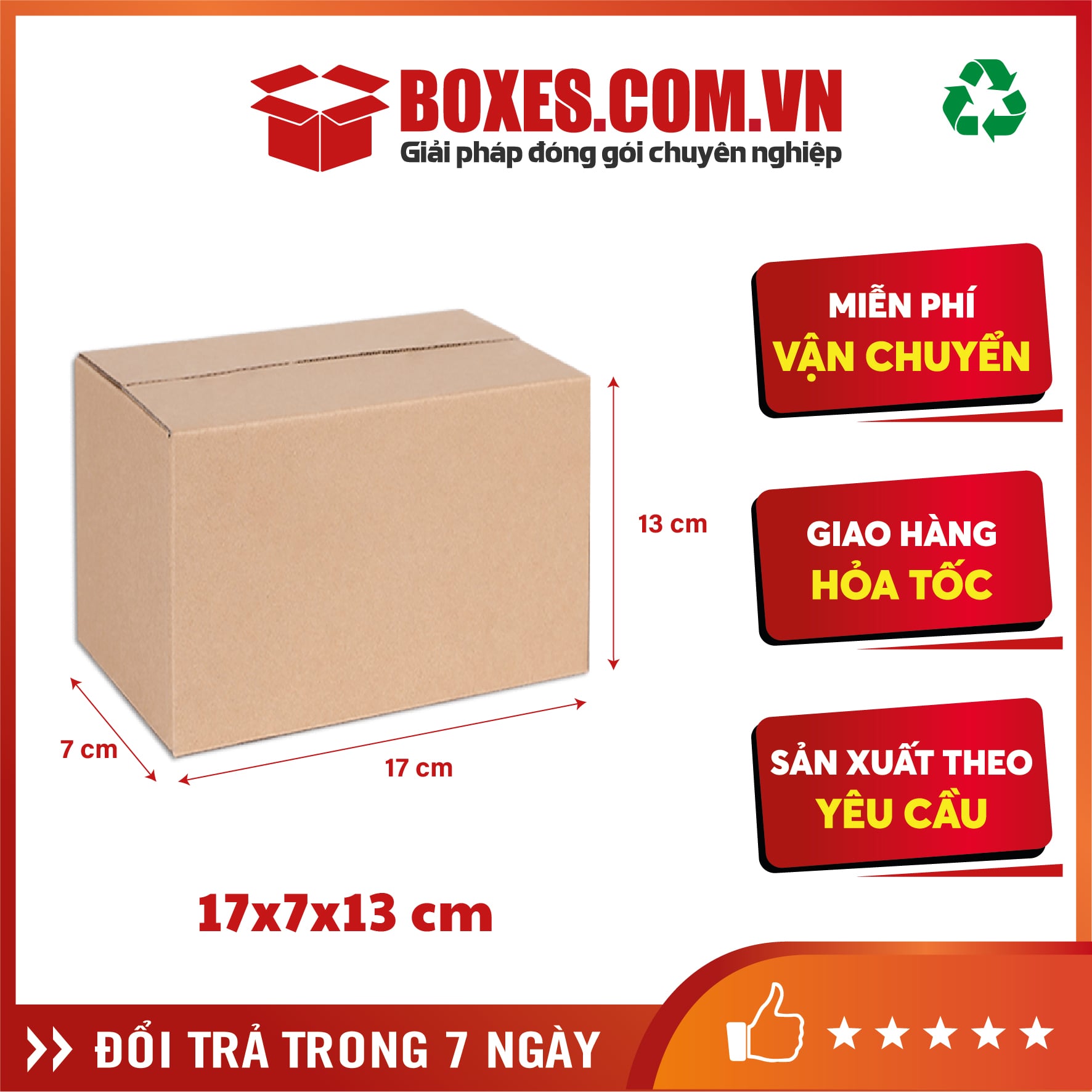 Hộp carton 17x7x13 cm – H17