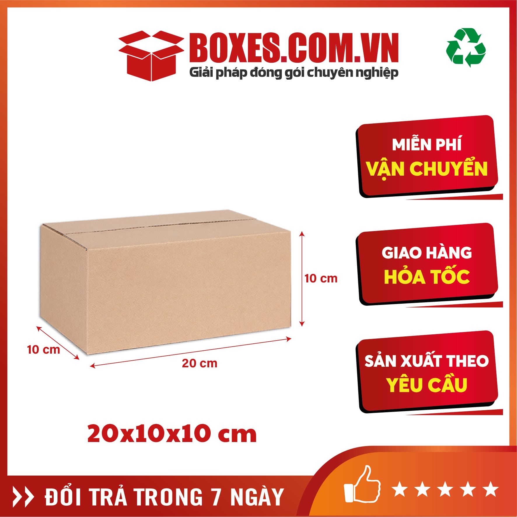 Hộp carton 20x10x10 cm – B22