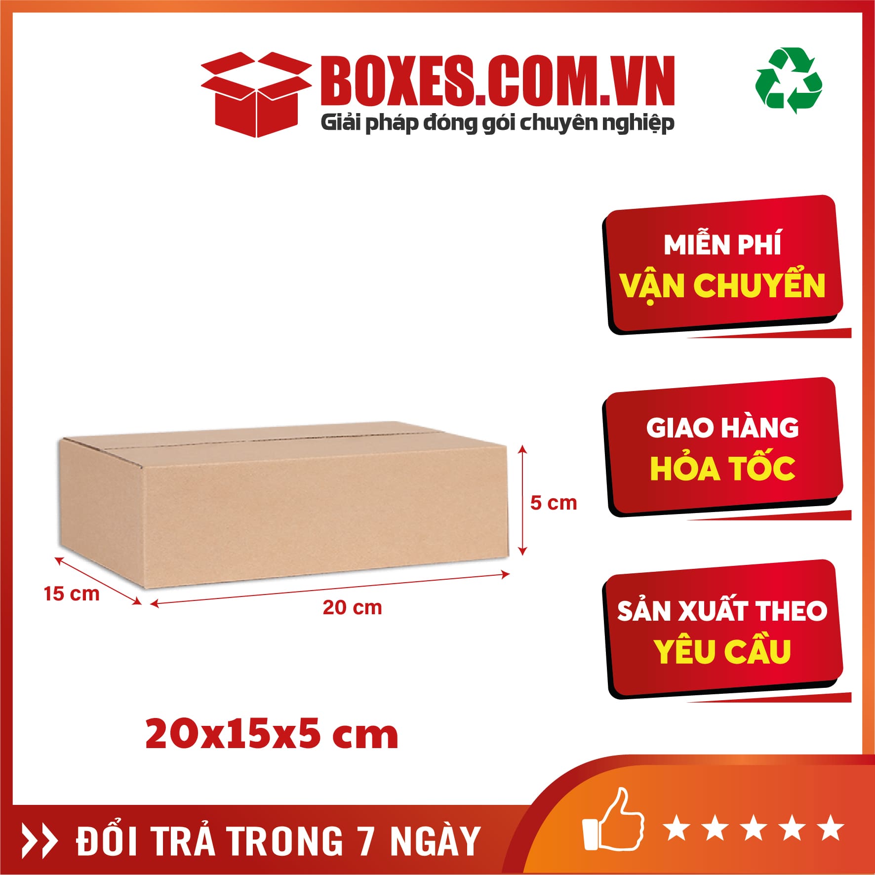 Hộp carton 20x15x5 cm – B47
