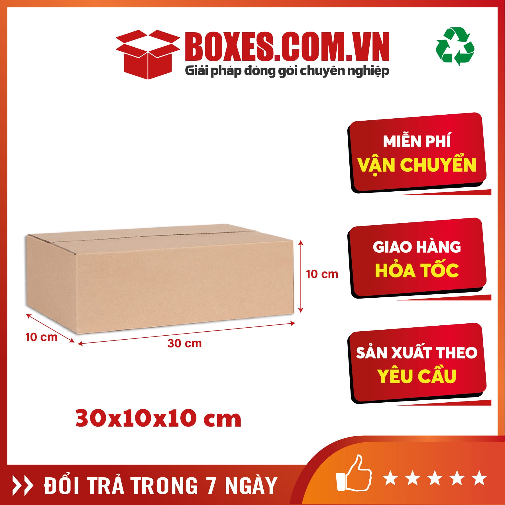 Hộp carton 30x10x10 cm – H39