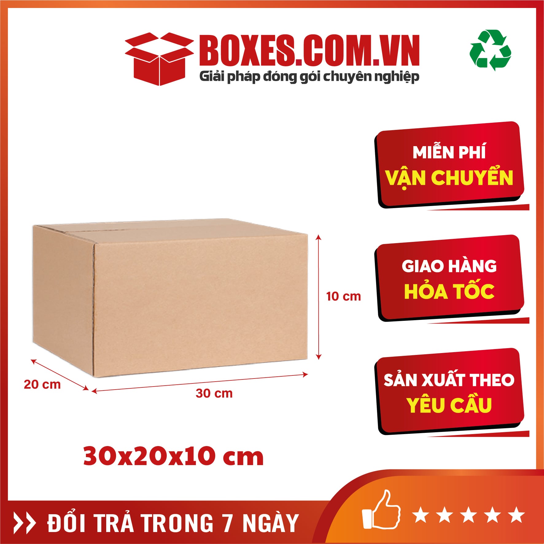 Hộp carton 30x20x10 cm – B15