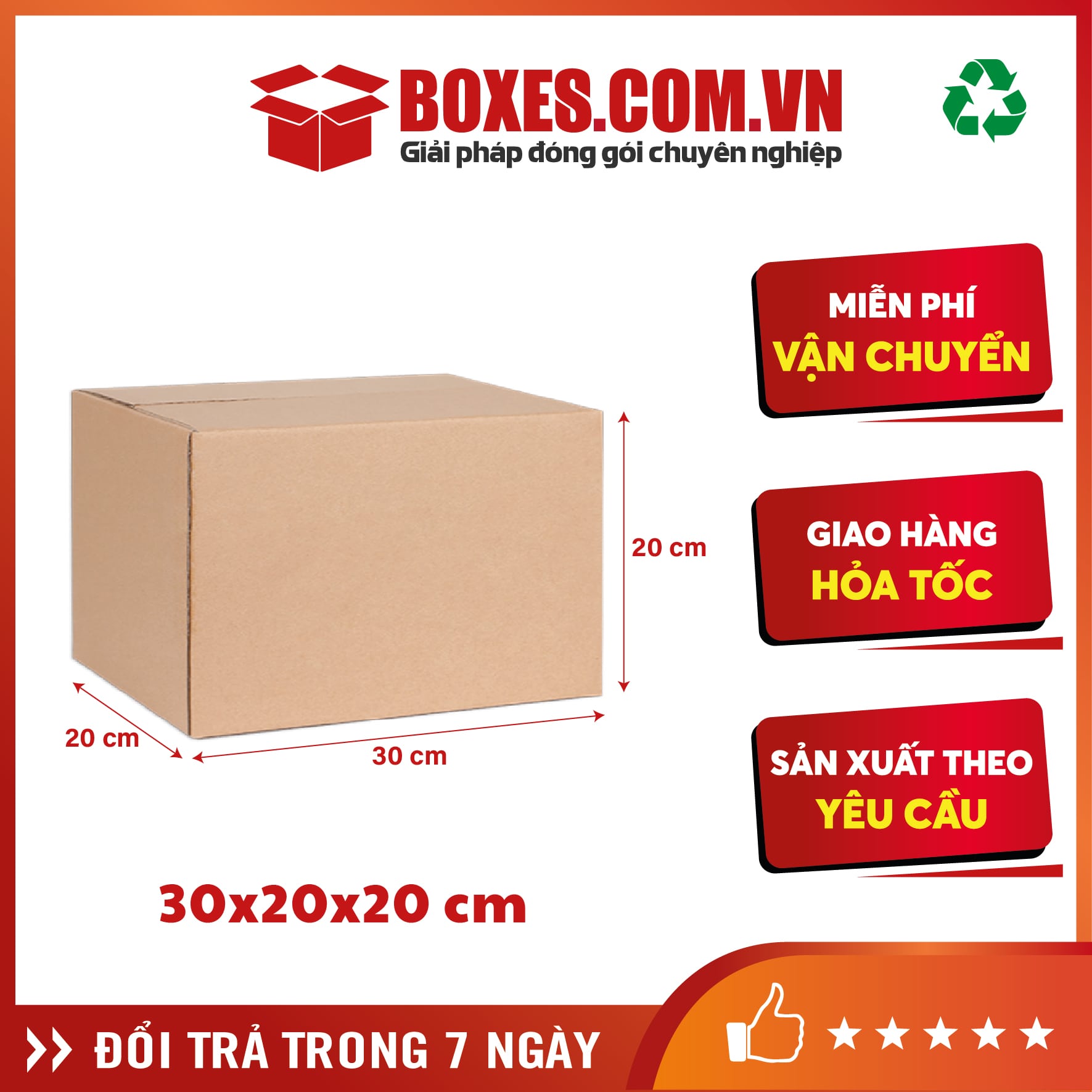 Hộp carton 30x20x20 cm – H42