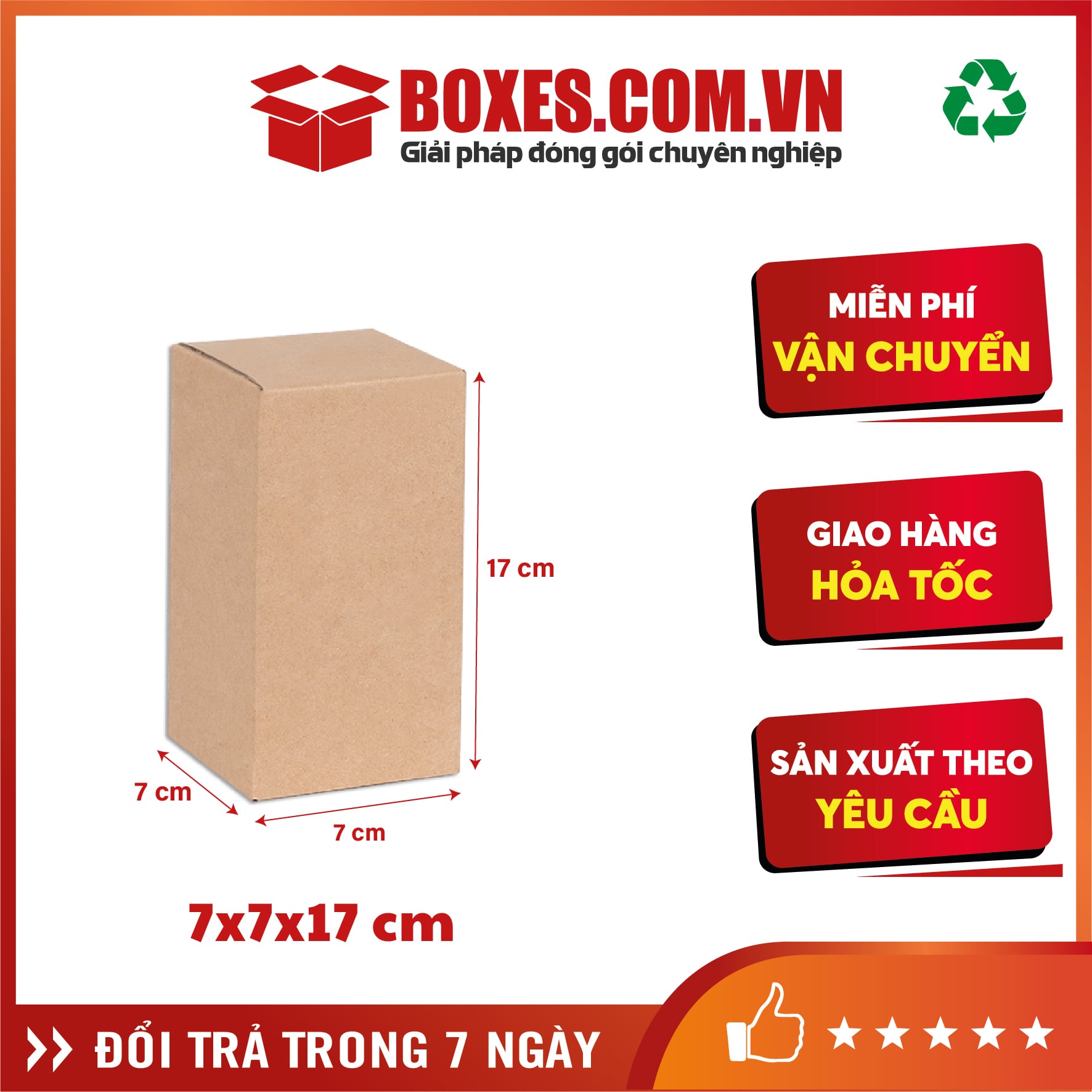 Hộp carton 7x7x17 cm – B42