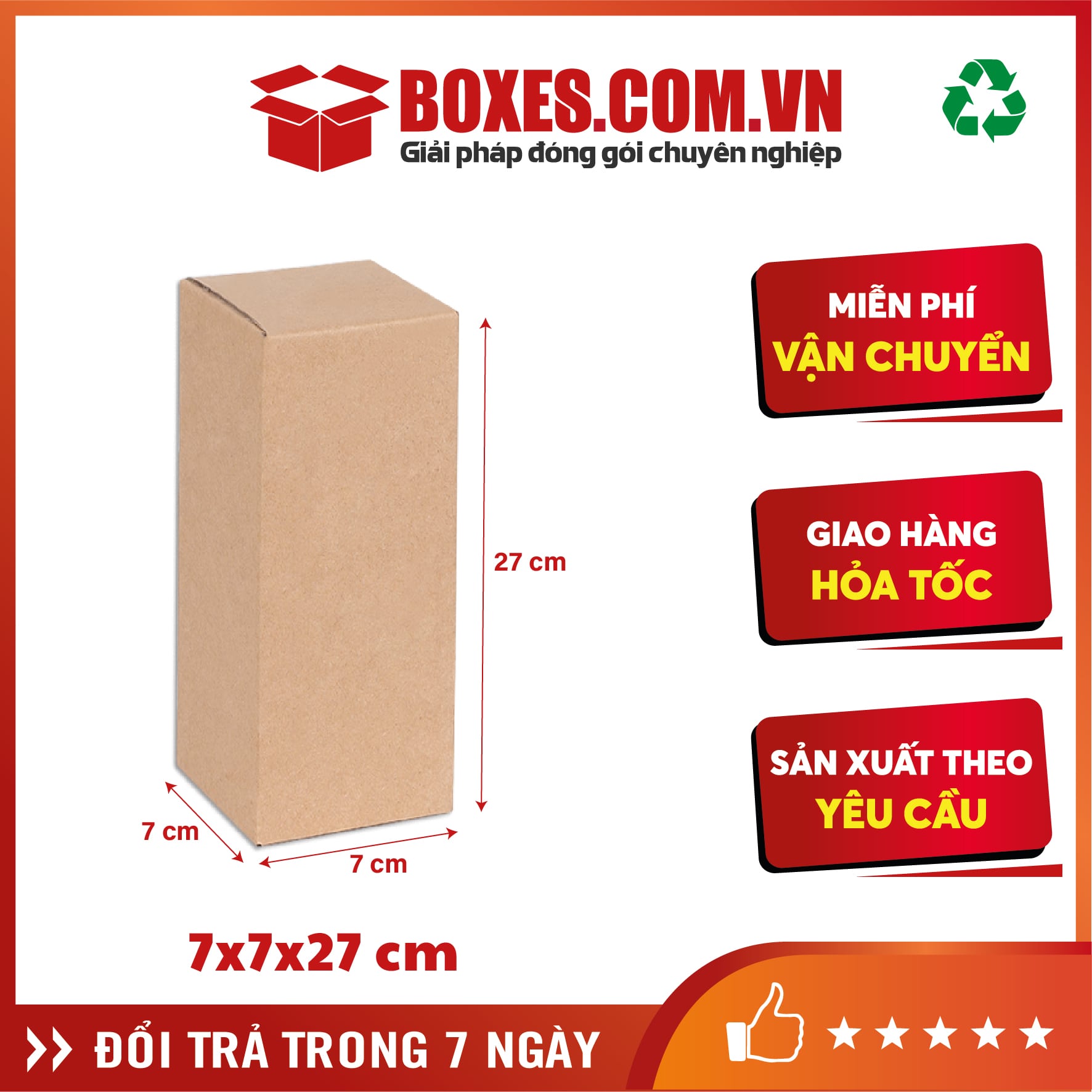 Hộp carton 7x7x27 cm – B60