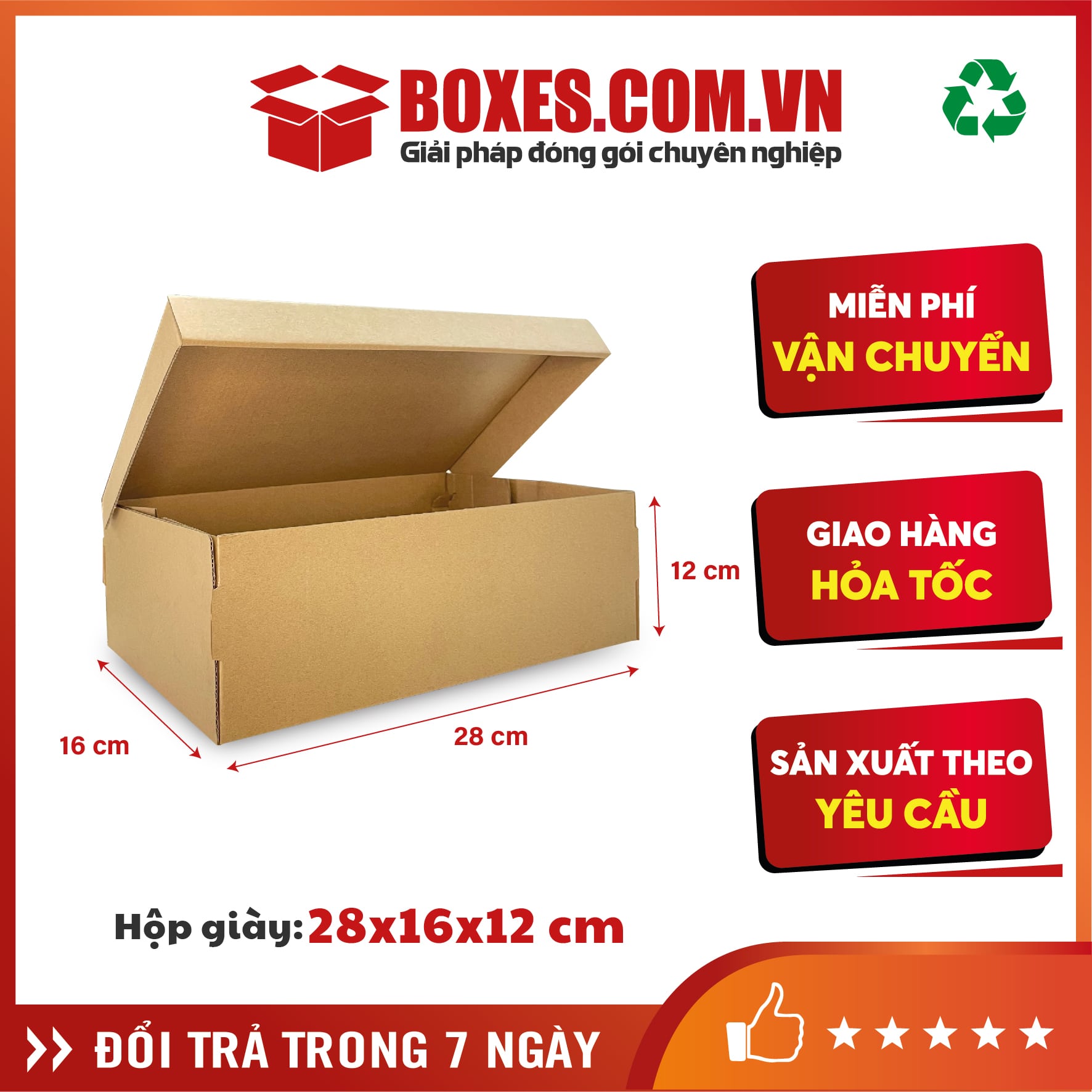 Hộp đựng giày 28x16x12 cm – G02