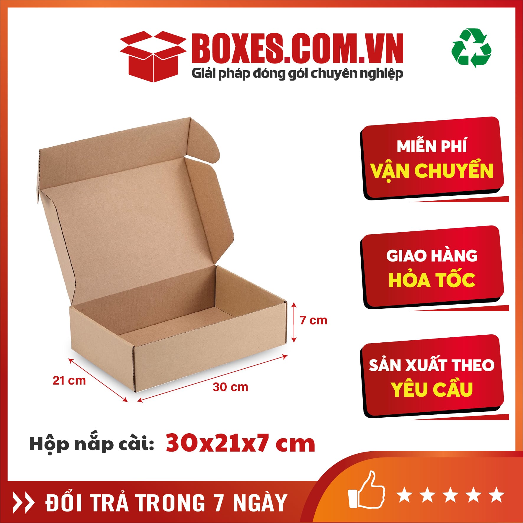 Hộp quần áo 30x21x7 cm – Q07