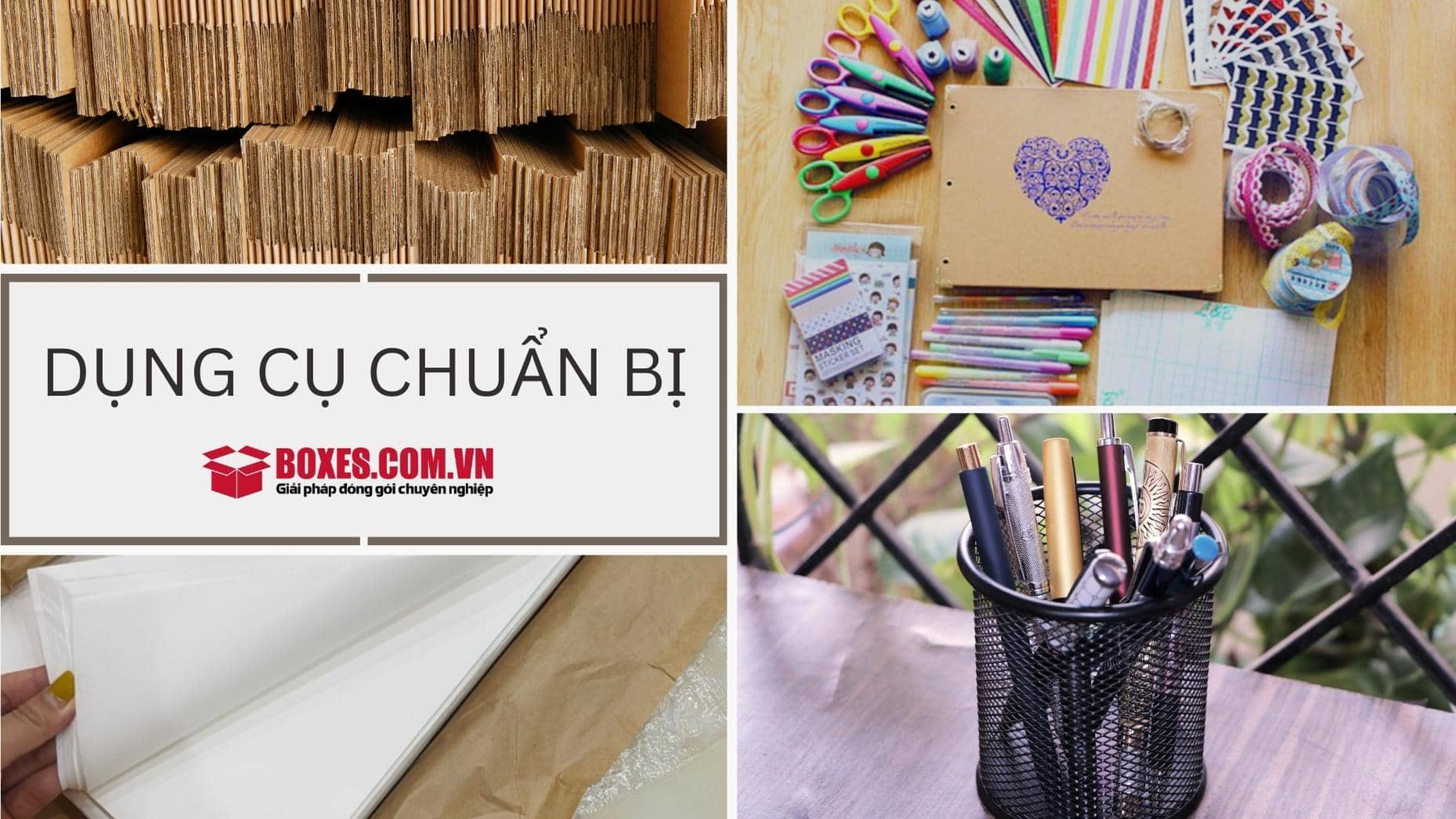 Các dụng cụ cần chuẩn bị cho việc gấp hộp giày