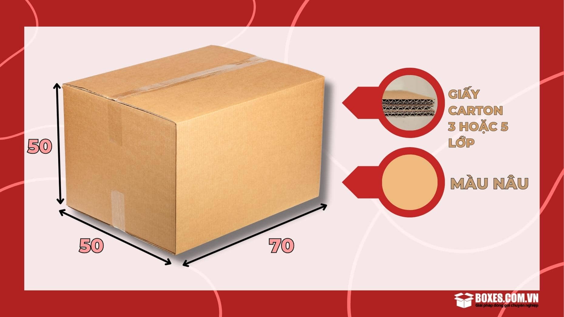 Đặc điểm của thùng carton 70x50x50 cm