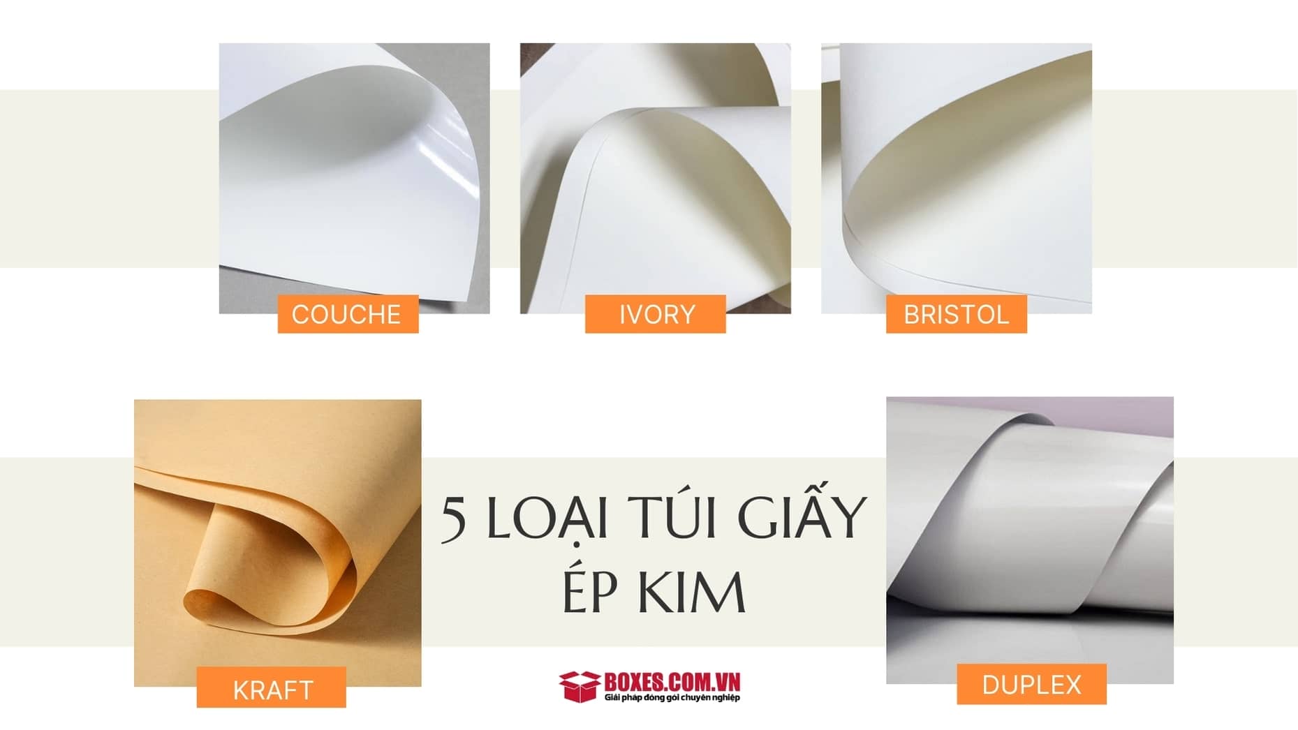 5 Loại túi giấy sử dụng kỹ thuật in ép kim