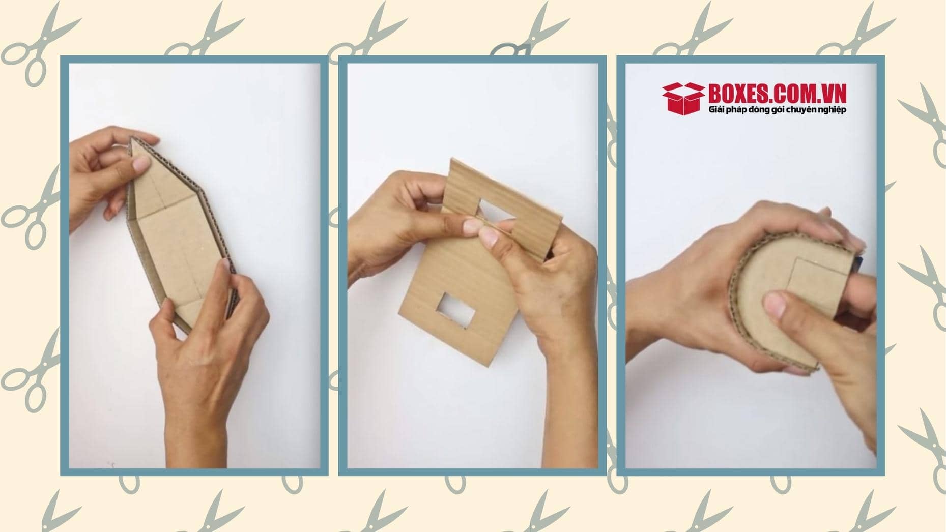 Bước 2, 3: Tạo mũi thuyền và mái thuyền
