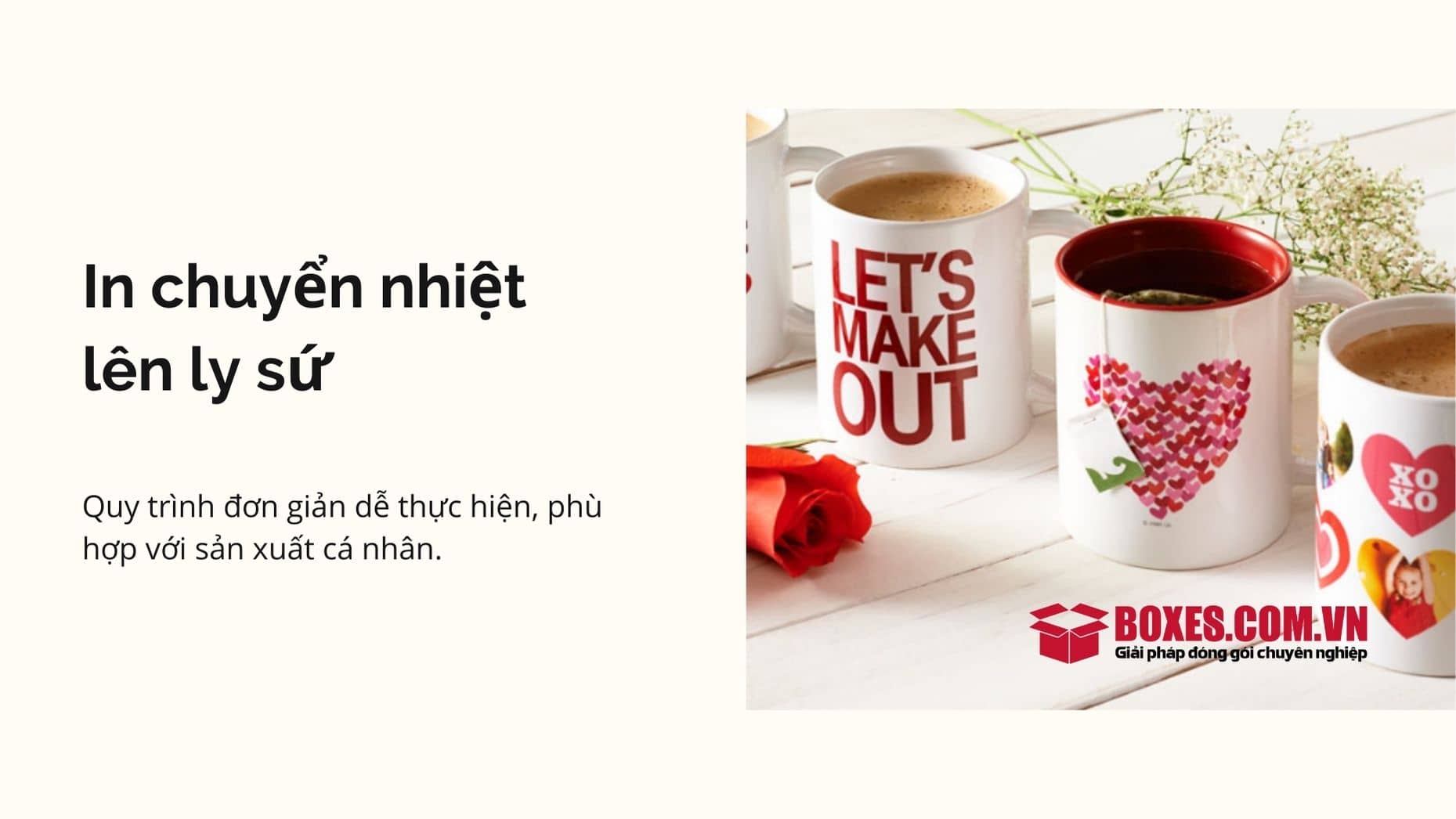 Các bước áp dụng in chuyển nhiệt đối với ly sứ