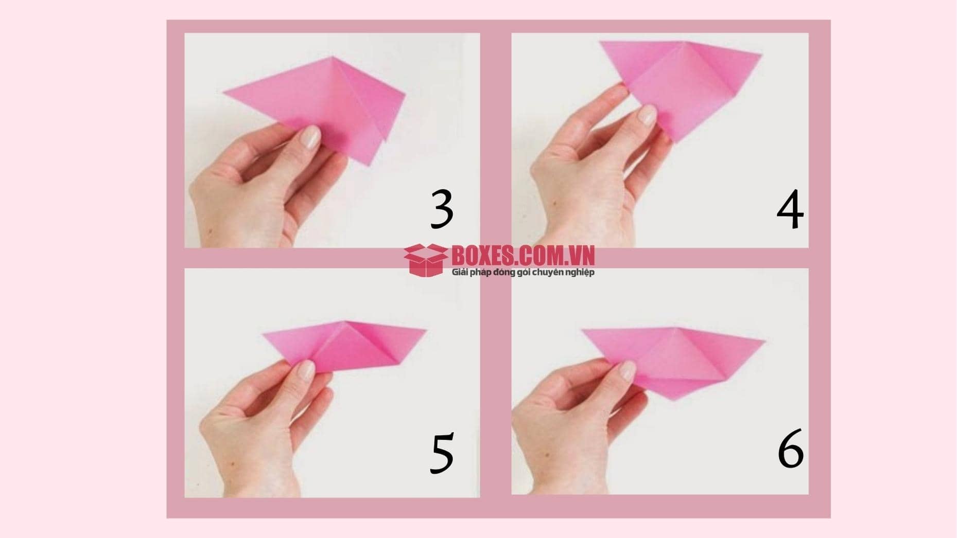Hướng dẫn cách gấp hộp giấy đựng kẹo hình tam giác
