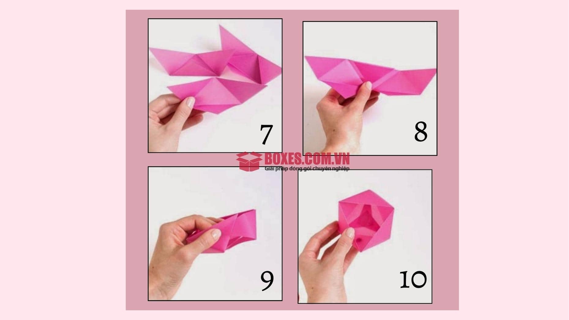 Hướng dẫn cách gấp hộp giấy đựng kẹo hình tam giác