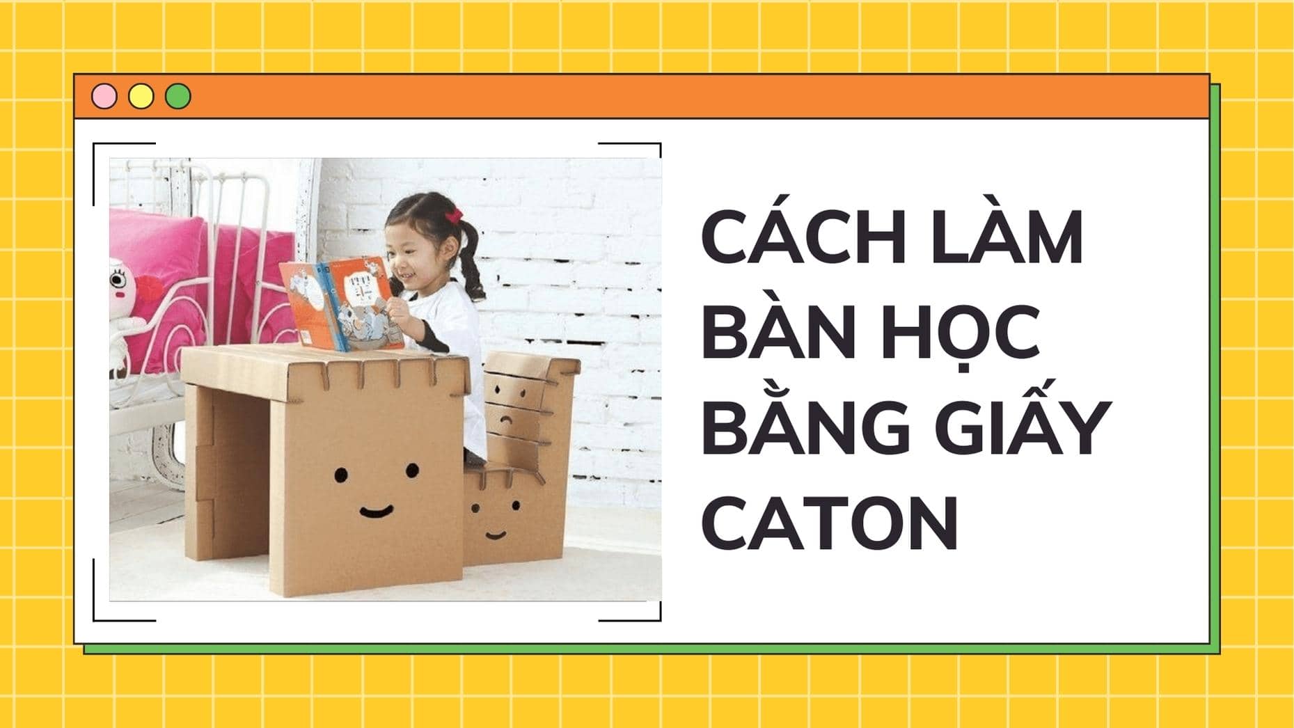 Cách làm bàn học bằng giấy carton đơn giản và đẹp