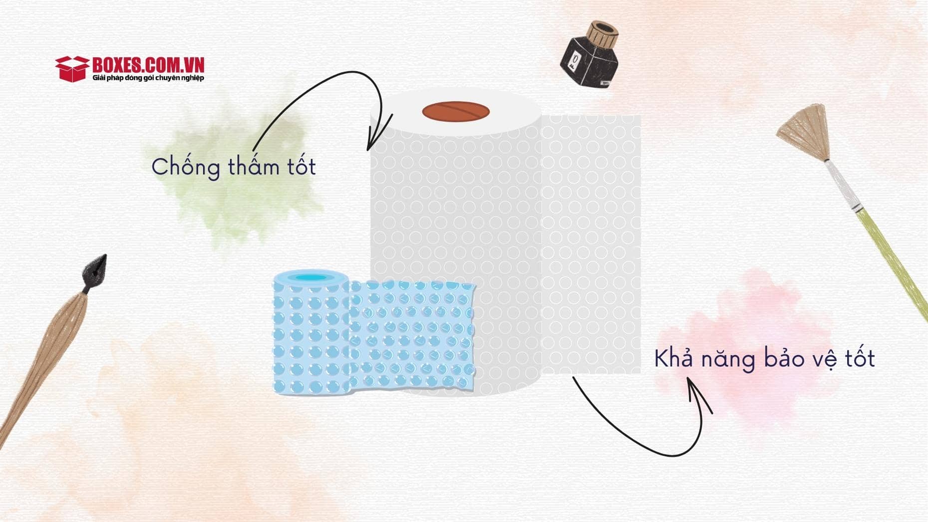 Cuộn bóng khí giảm thiểu trầy xước, va đập hàng hóa