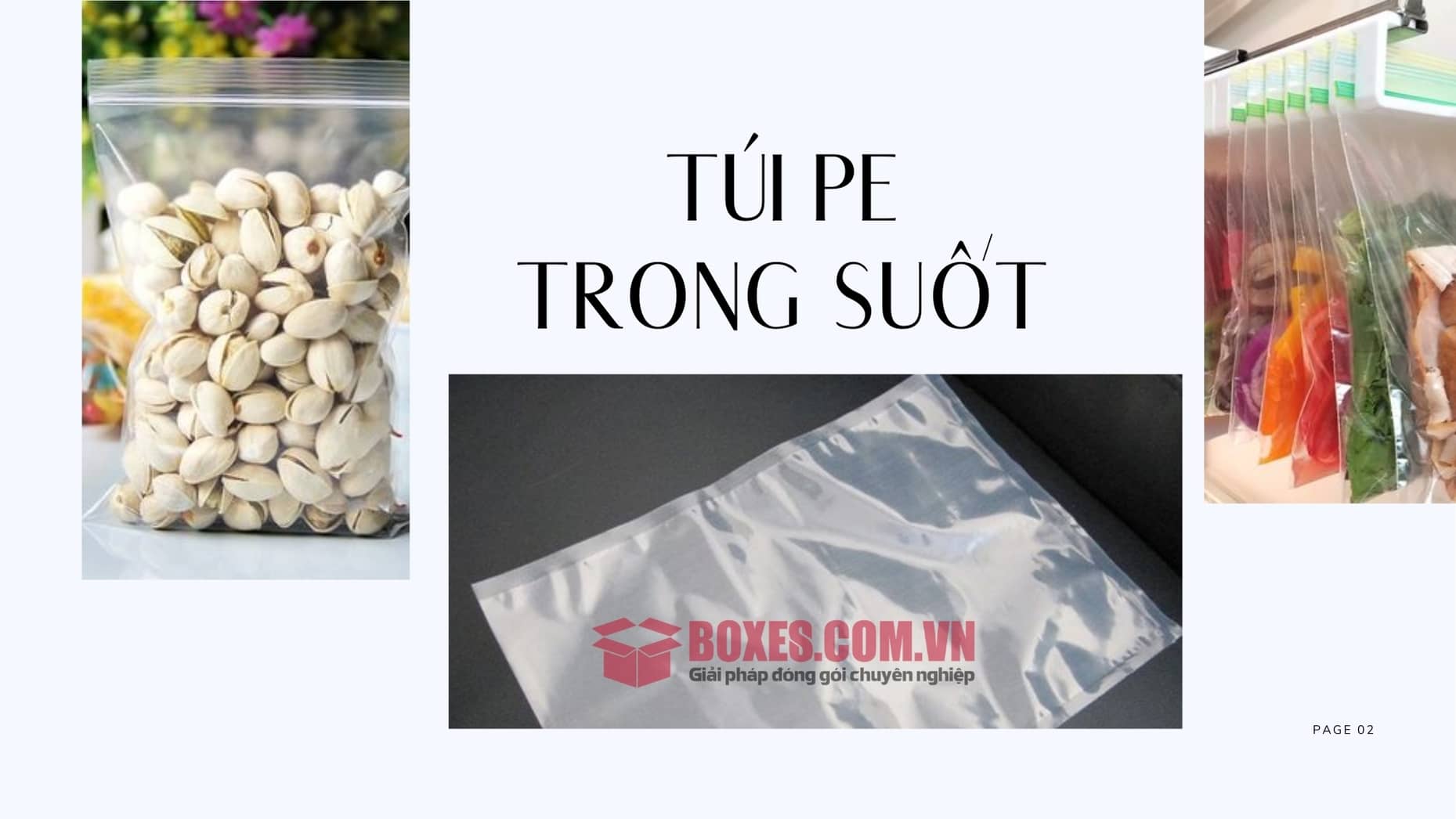 Đóng gói nhựa bằng túi nhựa PE trong suốt