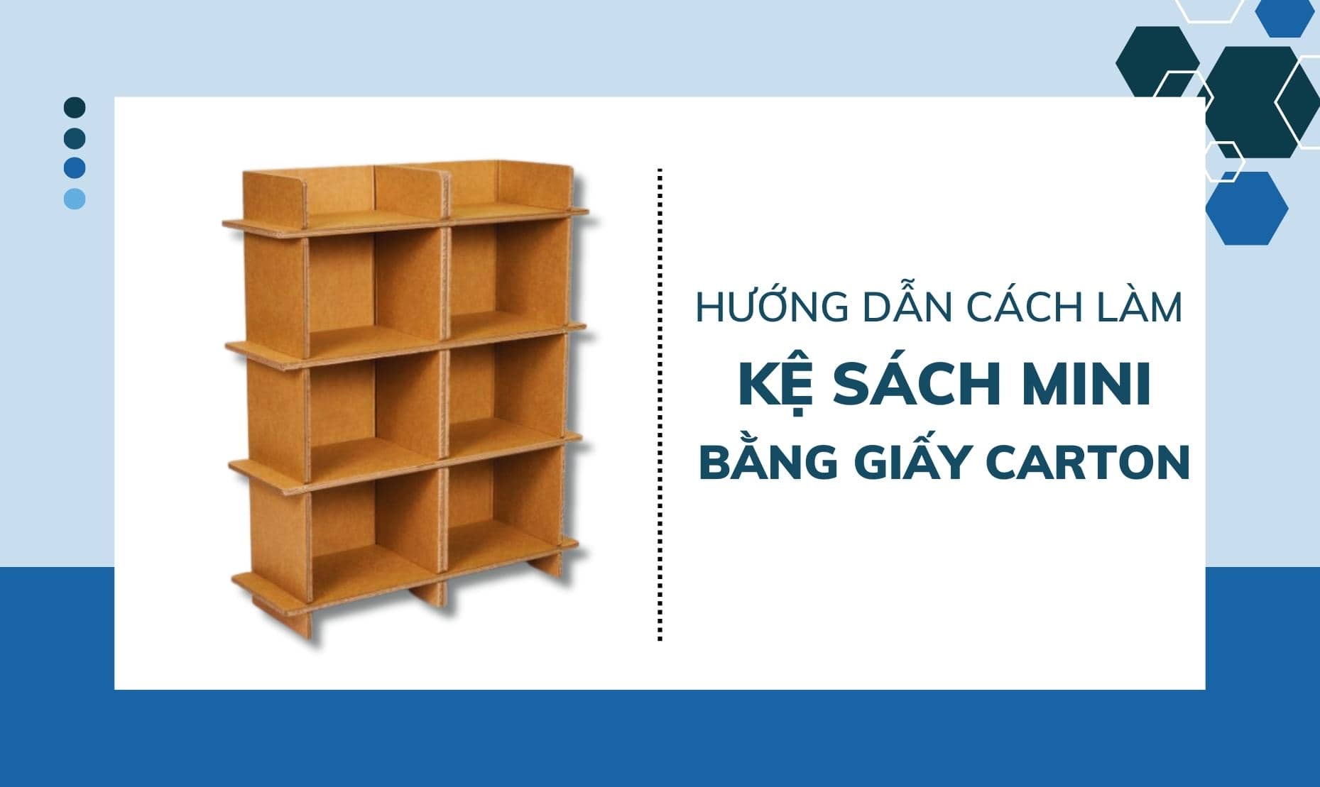 Kệ sách mini bằng giấy carton