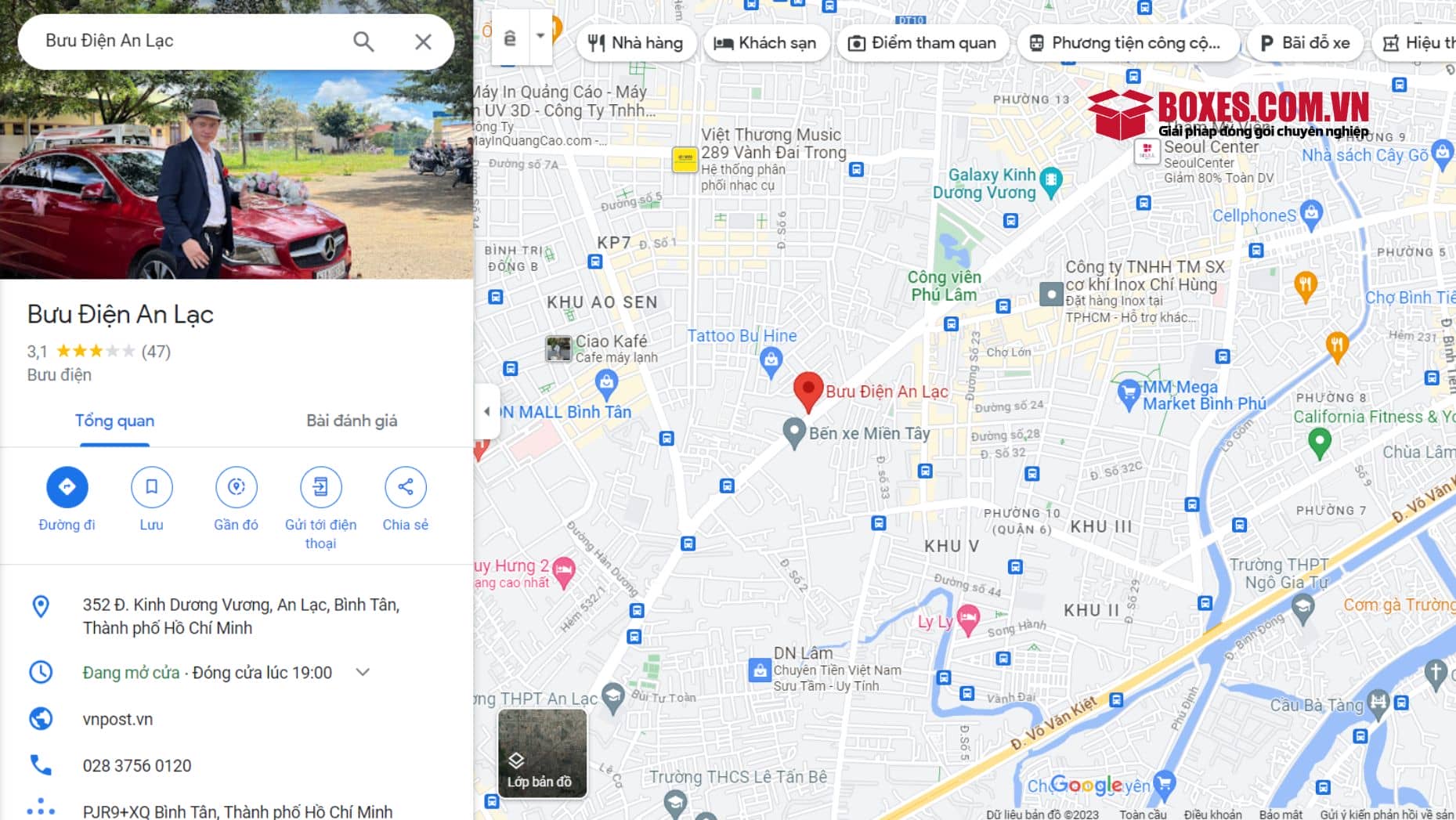 Google map Bưu cục cấp 3 An Lạc