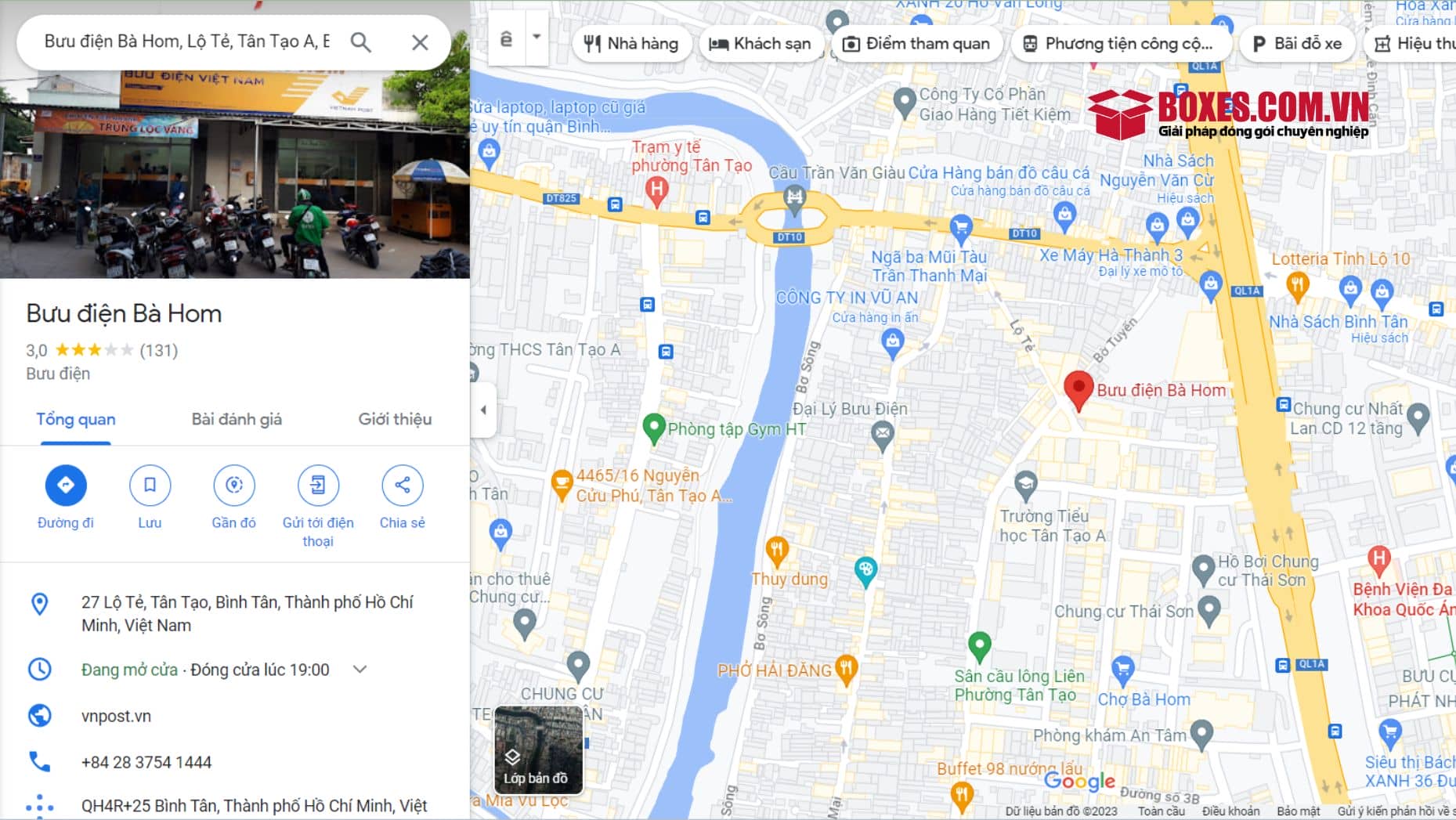 Google map Bưu cục cấp 3 Bà Hom