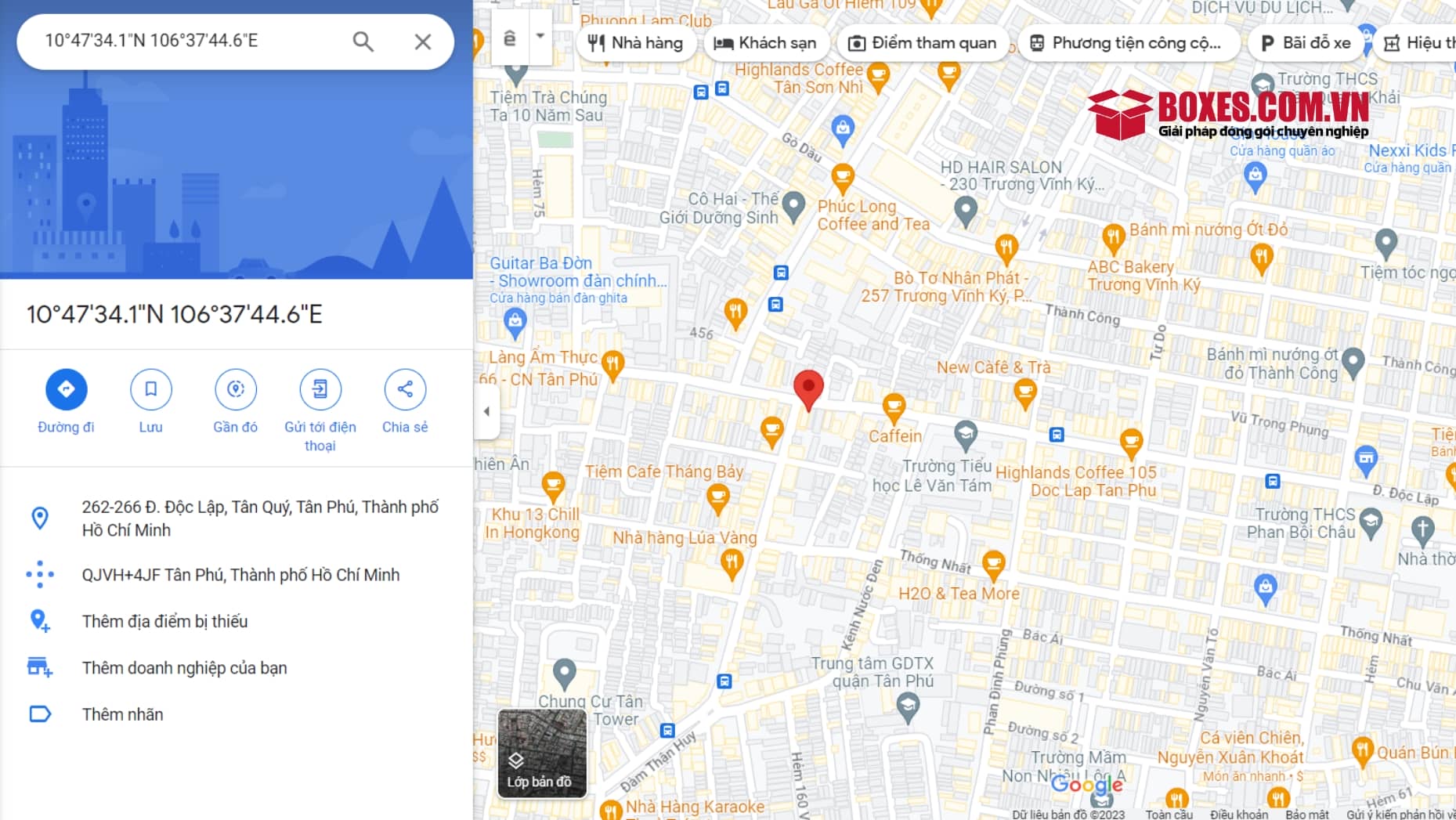 Google map Bưu điện EMS Tân Phú