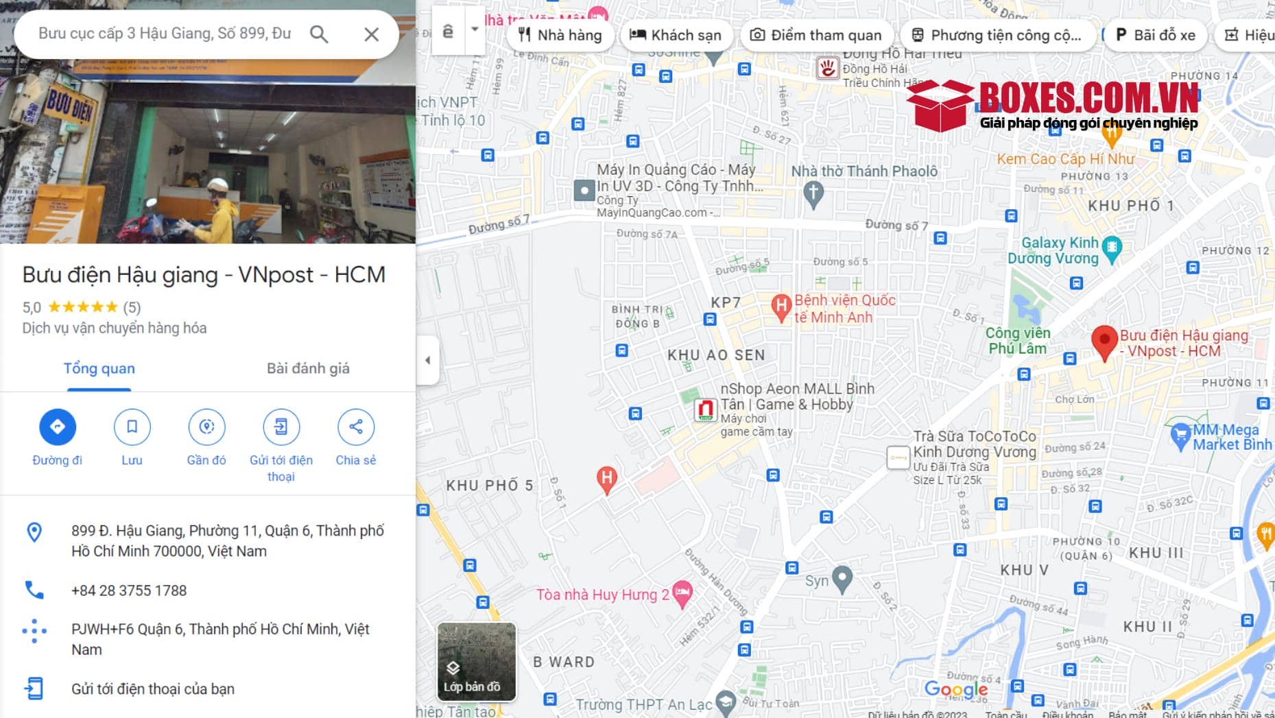Google map Bưu điện Hậu Giang