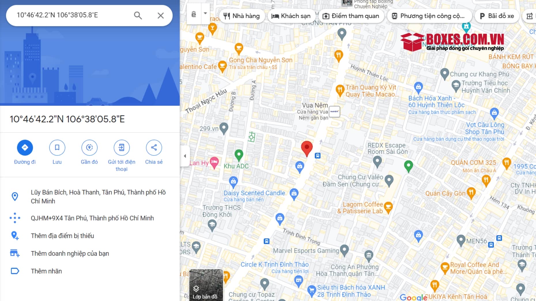 Google map Bưu điện Lũy Bán Bích