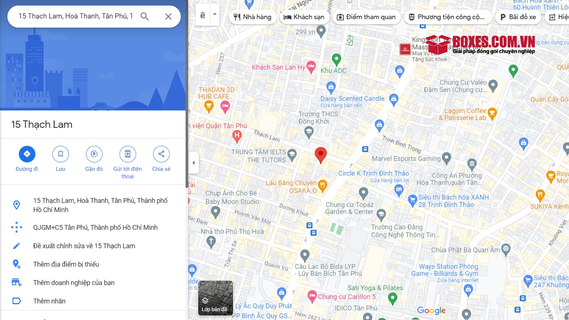 Google map Bưu điện Phú Thọ Hòa