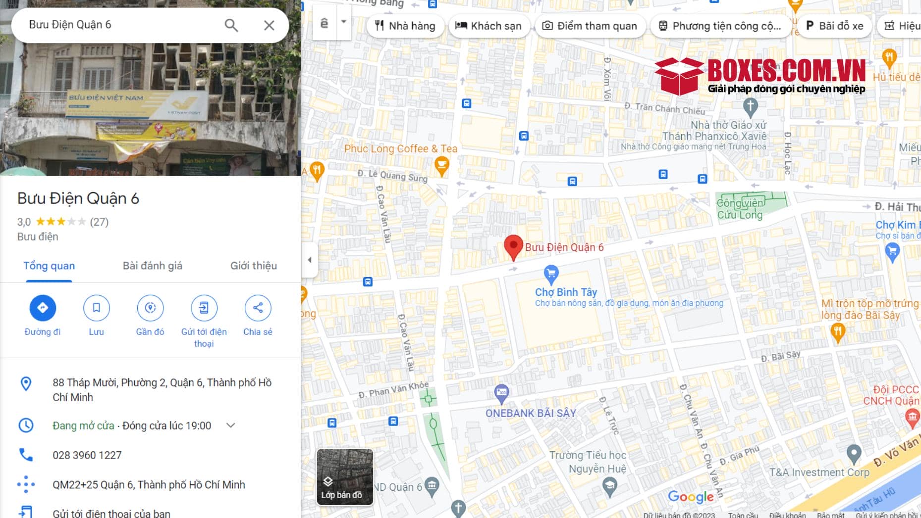 Google map Bưu điện Quận 6