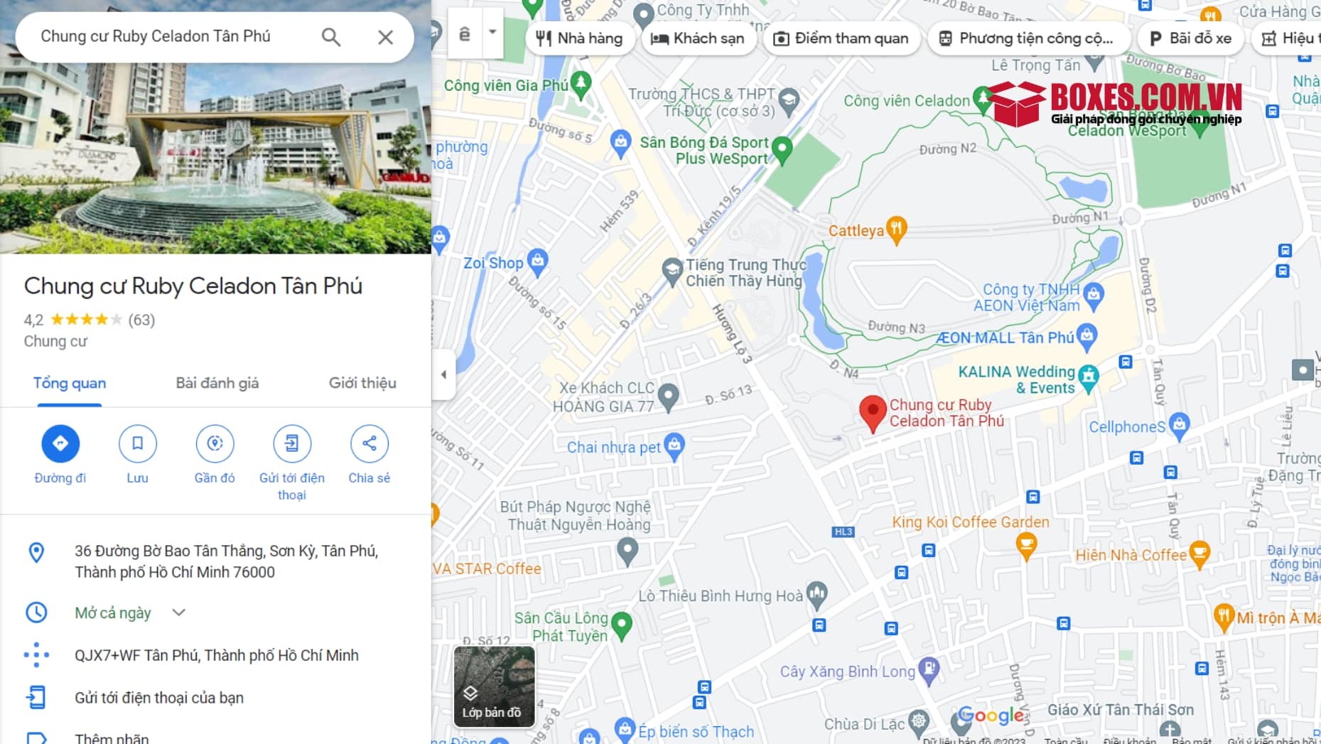 Google map Bưu điện Tân Thắng