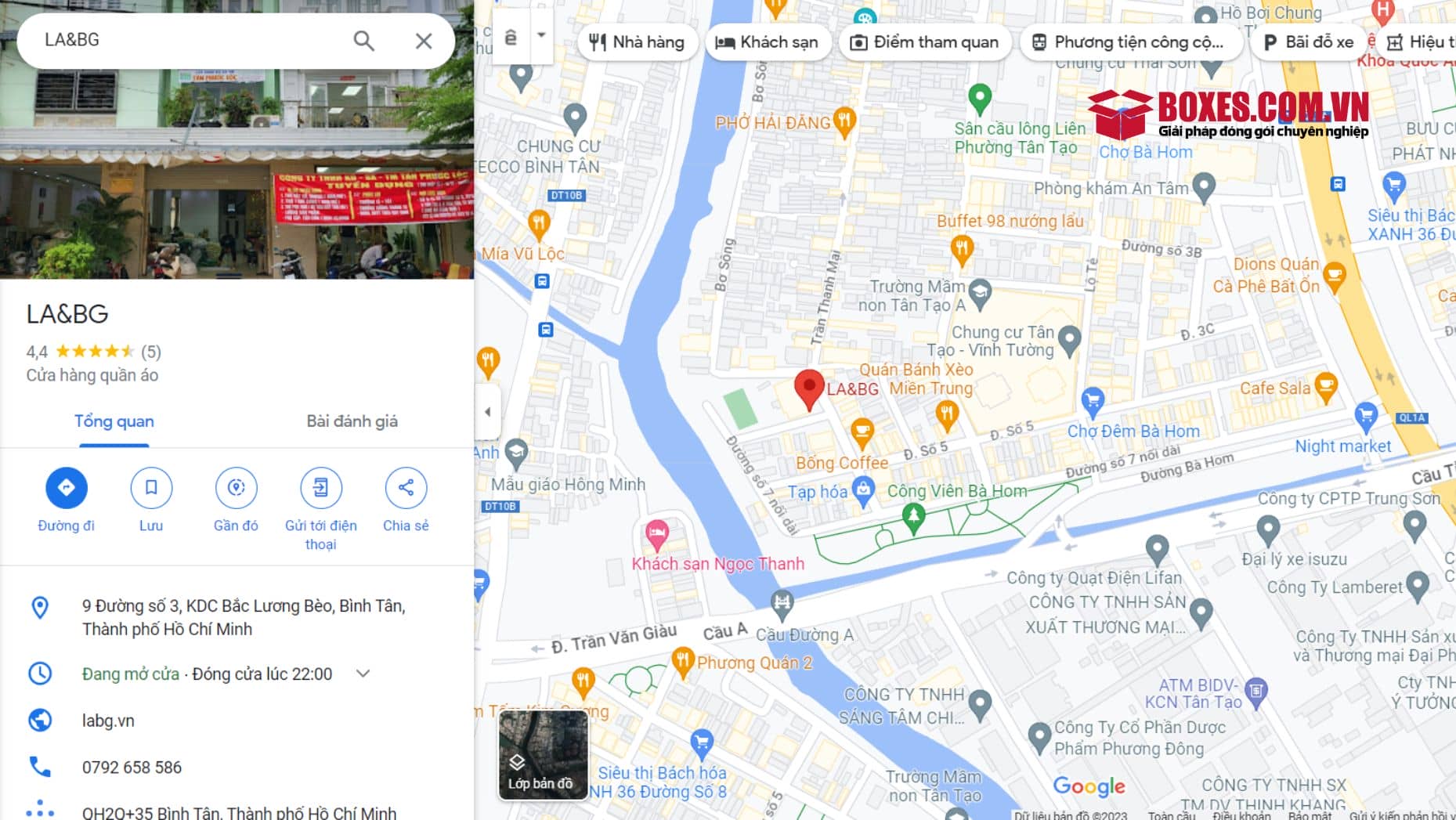 Google map Bưu cục cấp 3 Tân Tạo