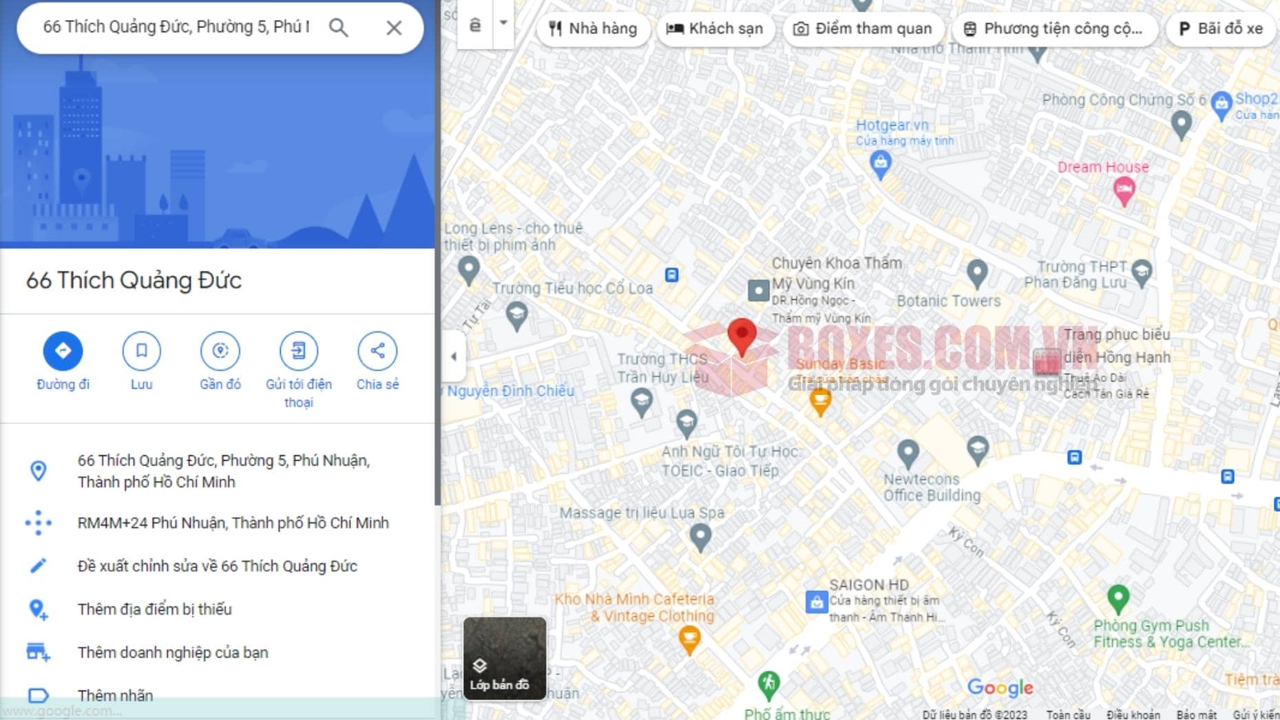 Google maps của bưu điện Thích Quảng Đức