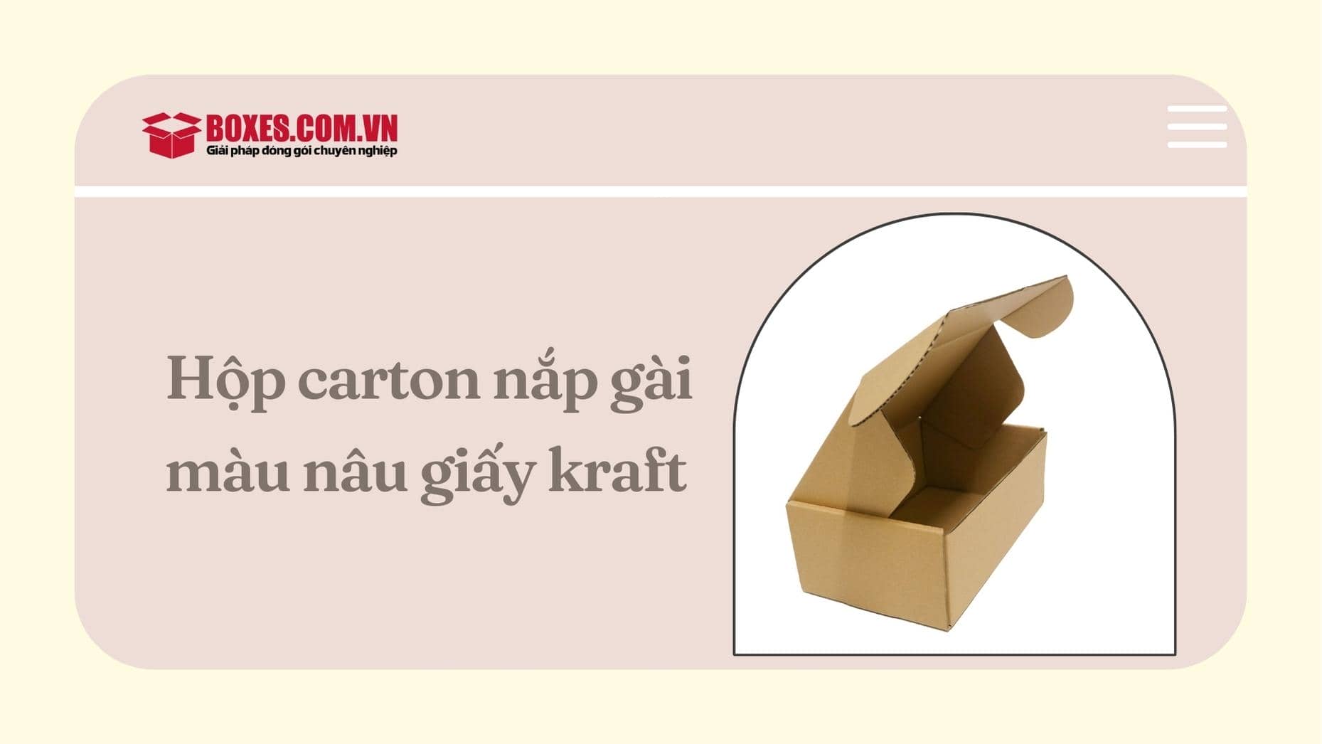 Hộp carton màu nâu giấy kraft nắp gài giá thành rẻ