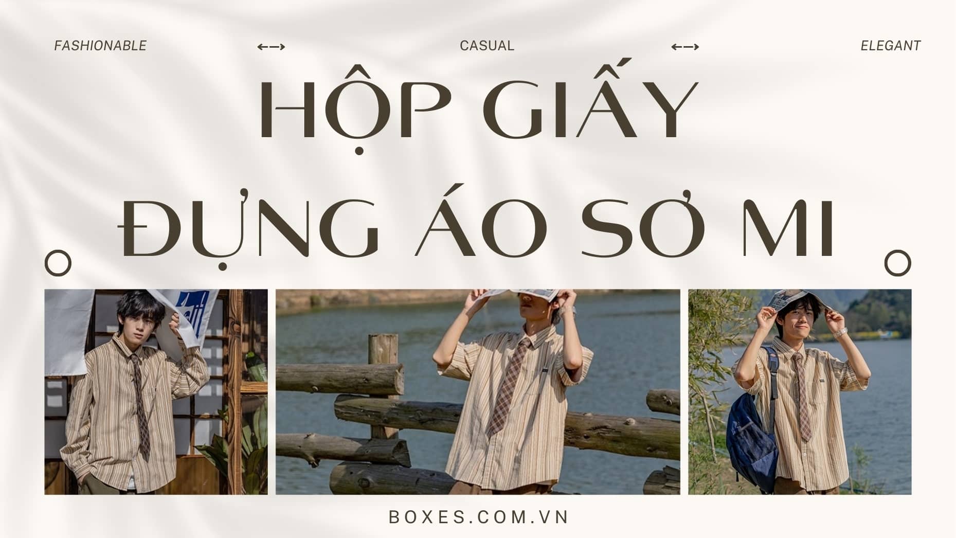 Hộp giấy đựng áo sơ mi đơn giản, sang trọng