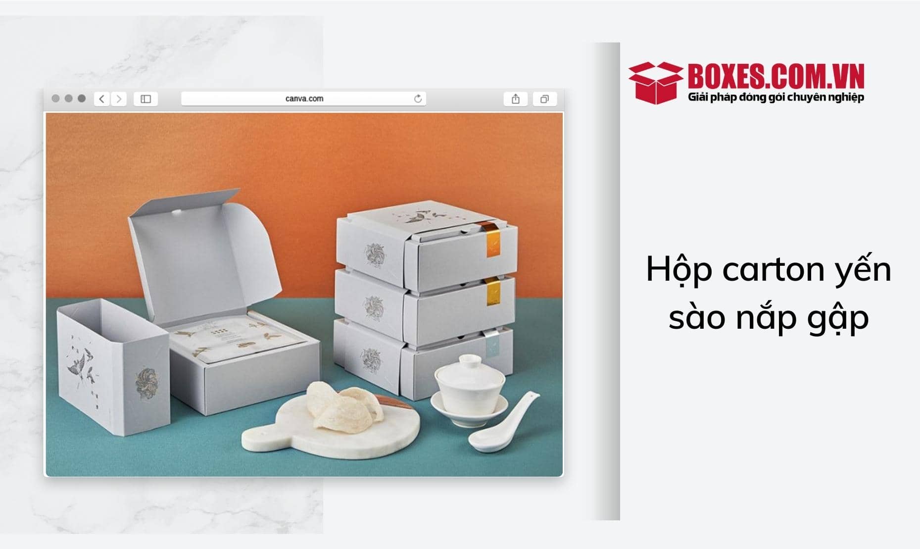 Hộp carton yến sào nắp gập