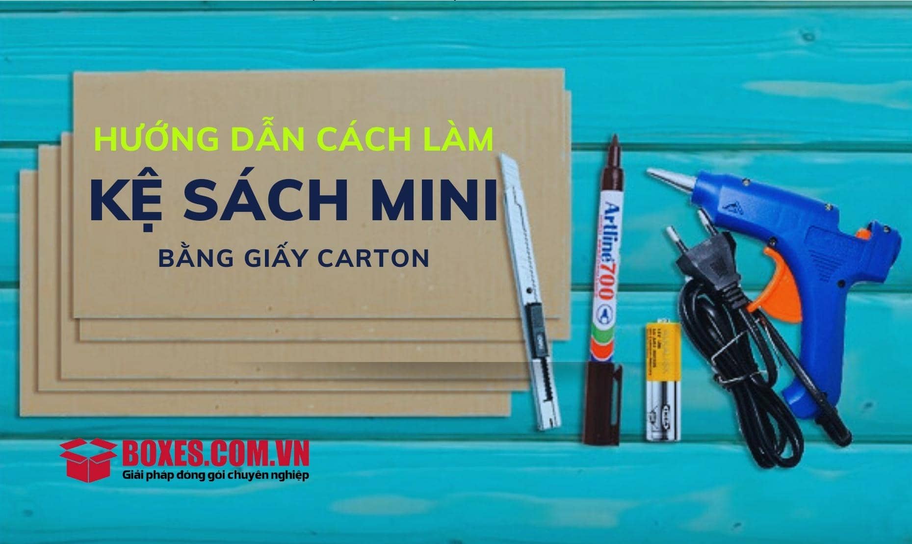 Hướng dẫn cách làm kệ sách mini bằng giấy carton