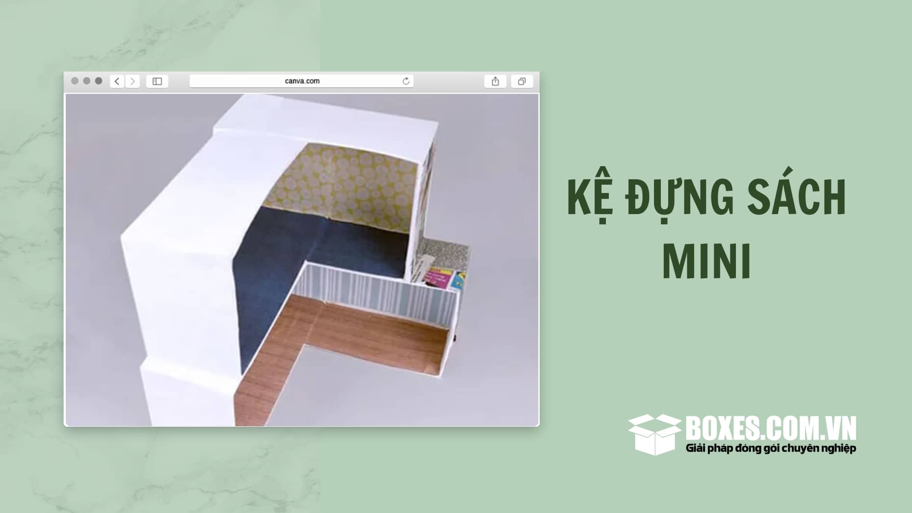 Kệ đựng sách mini bằng giấy carton