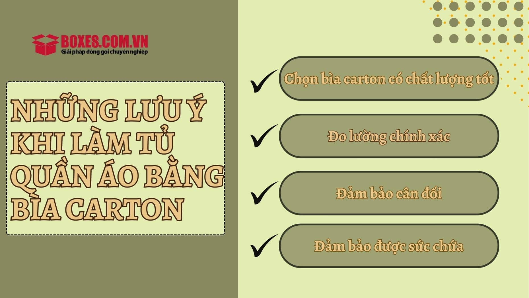 Các lưu ý khi thực hiện làm tủ quần áo bằng bìa carton 