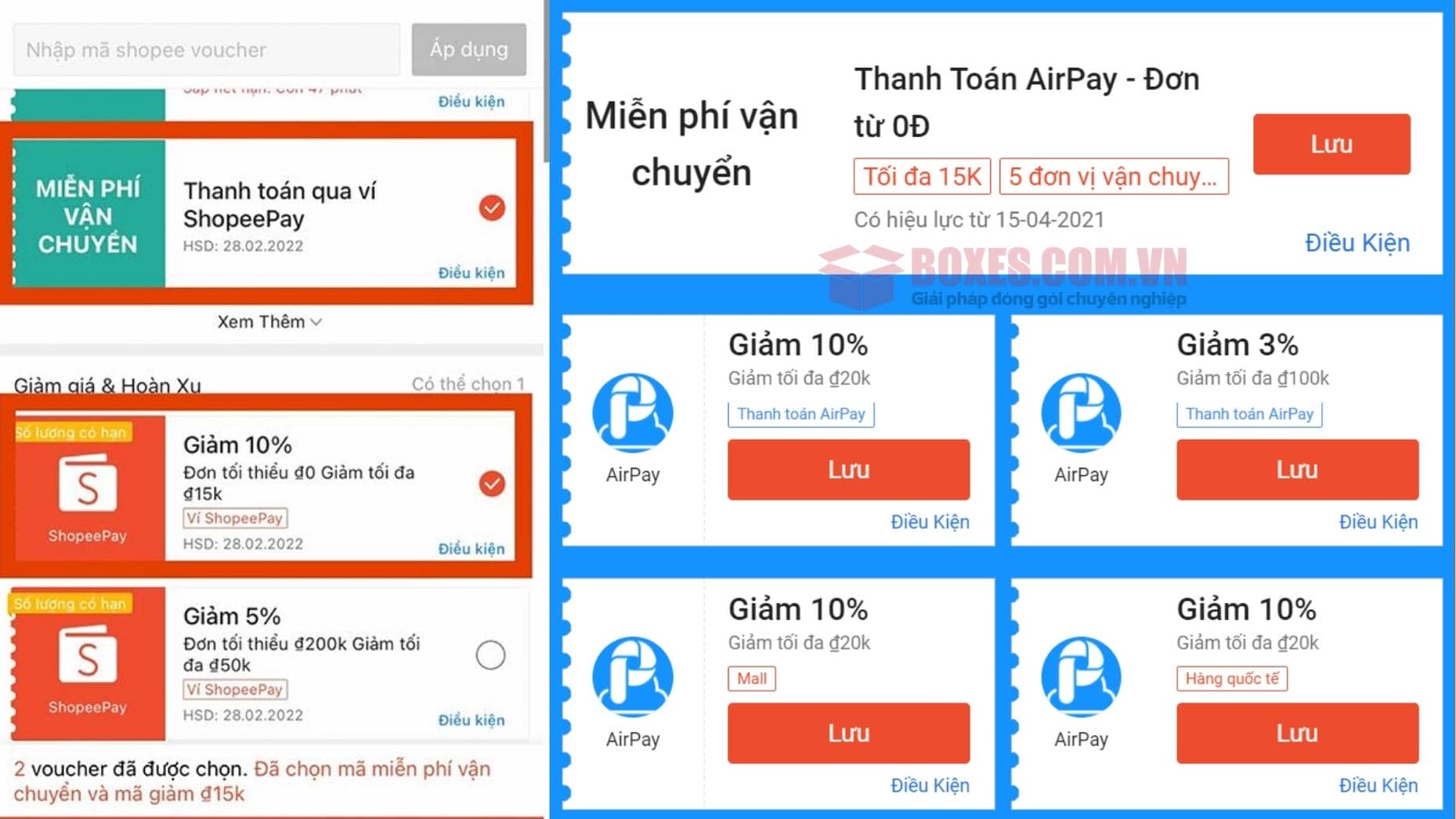 Mã giảm giá từ các đối tác thanh toán dành riêng cho từng loại thanh toán