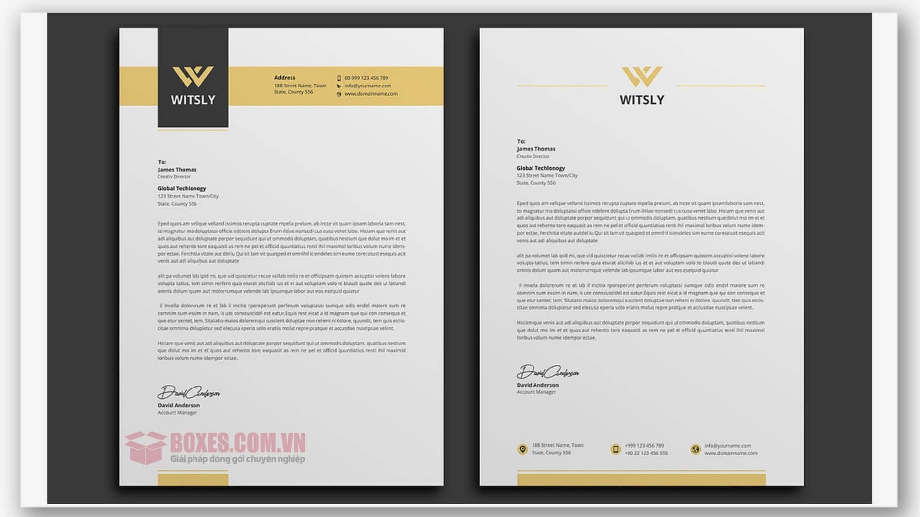Mẫu thiết kế letterhead tham khảo