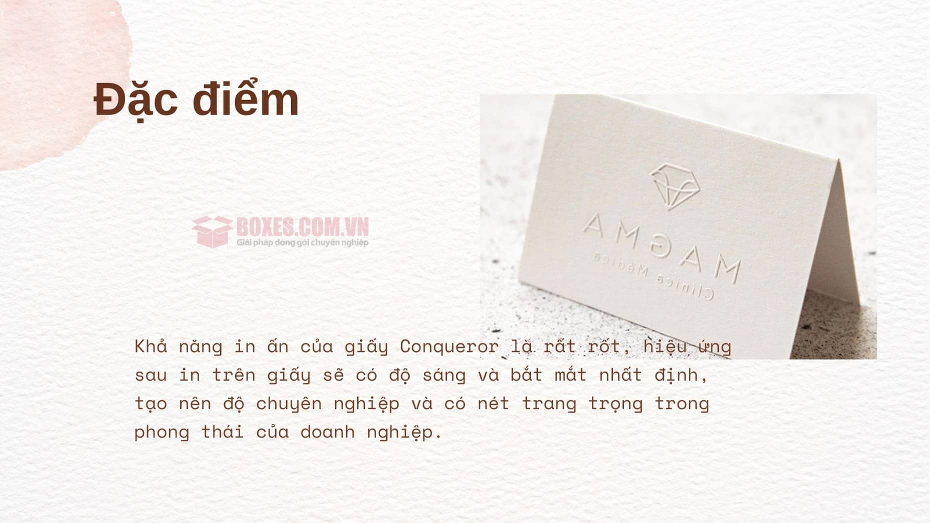 Một số điểm tạo nên giấy Conqueror