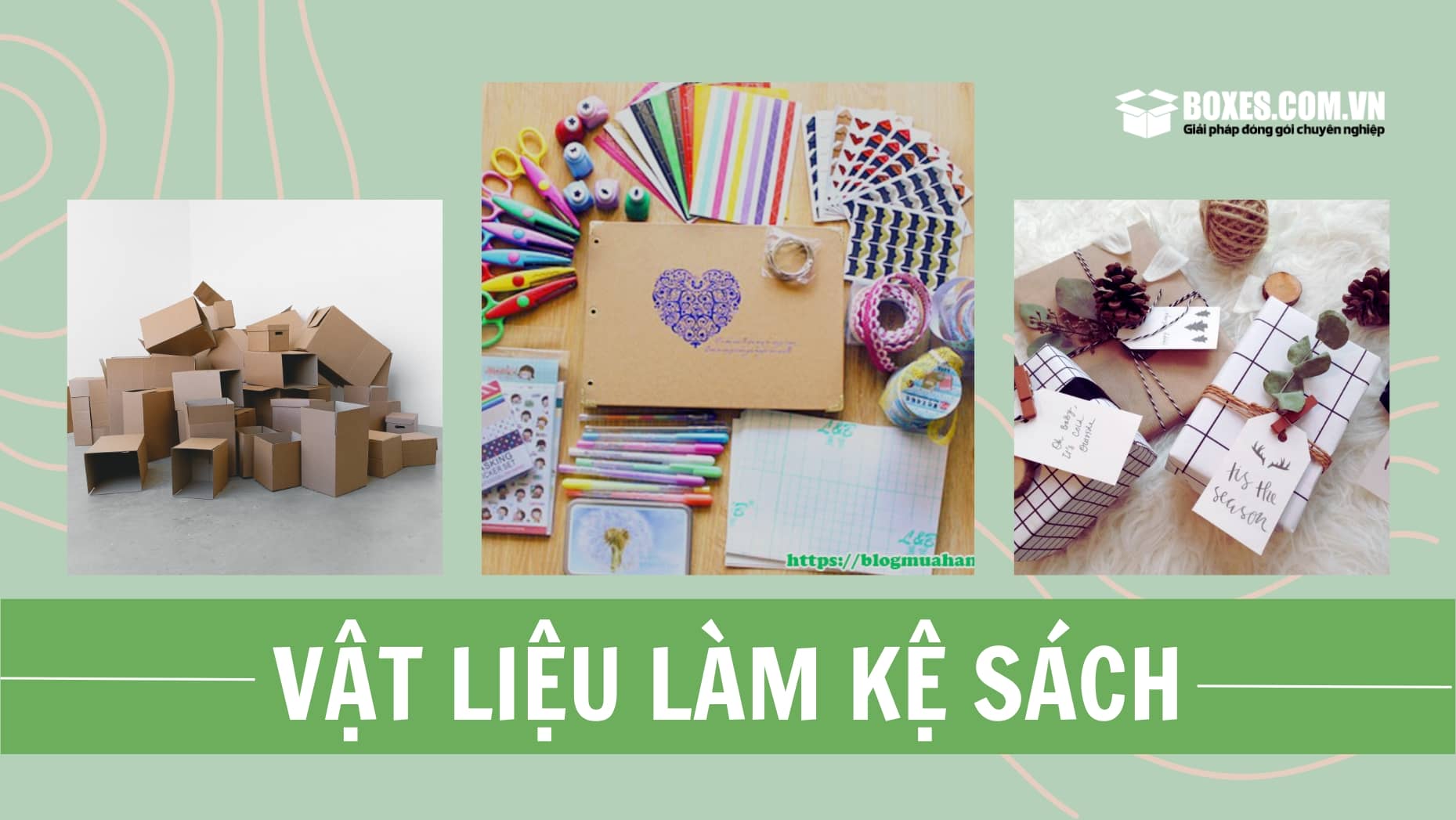 Nguyên vật liệu để làm kệ đựng sách bằng giấy carton 