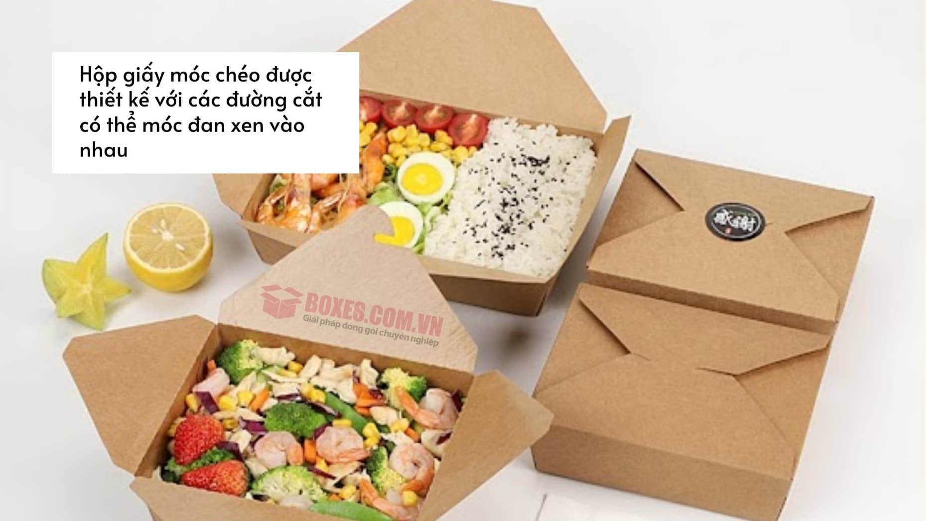 Thiết kế của hộp giấy móc chéo