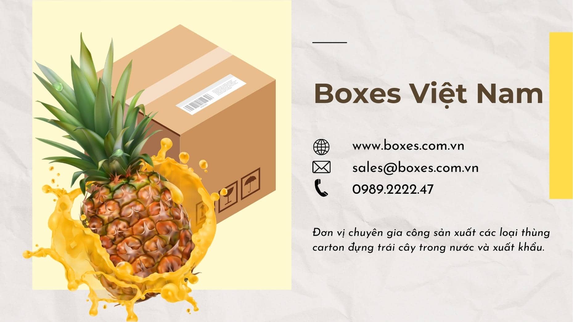 Thông tin liên hệ gia công thùng carton đựng khóm