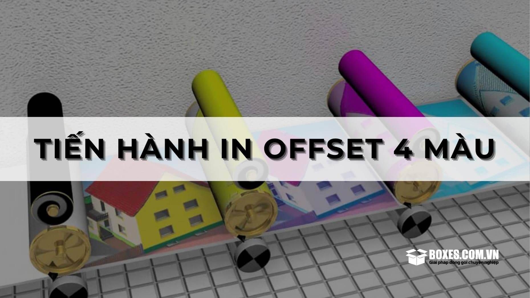 Thực hành in offset 4 màu theo lần lượt từng bản kẽm