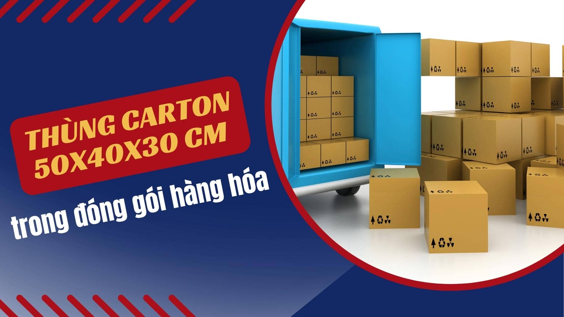 Thùng carton 50x40x30 cm trong đóng gói hàng hóa