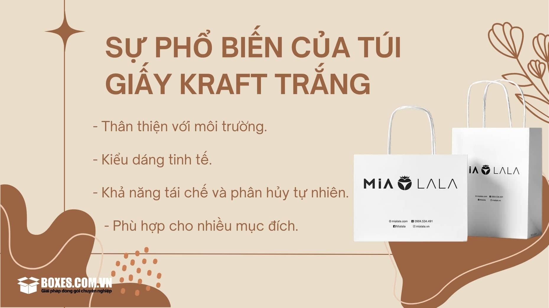 Túi giấy Kraft trắng mang đến sự phổ biến gì?