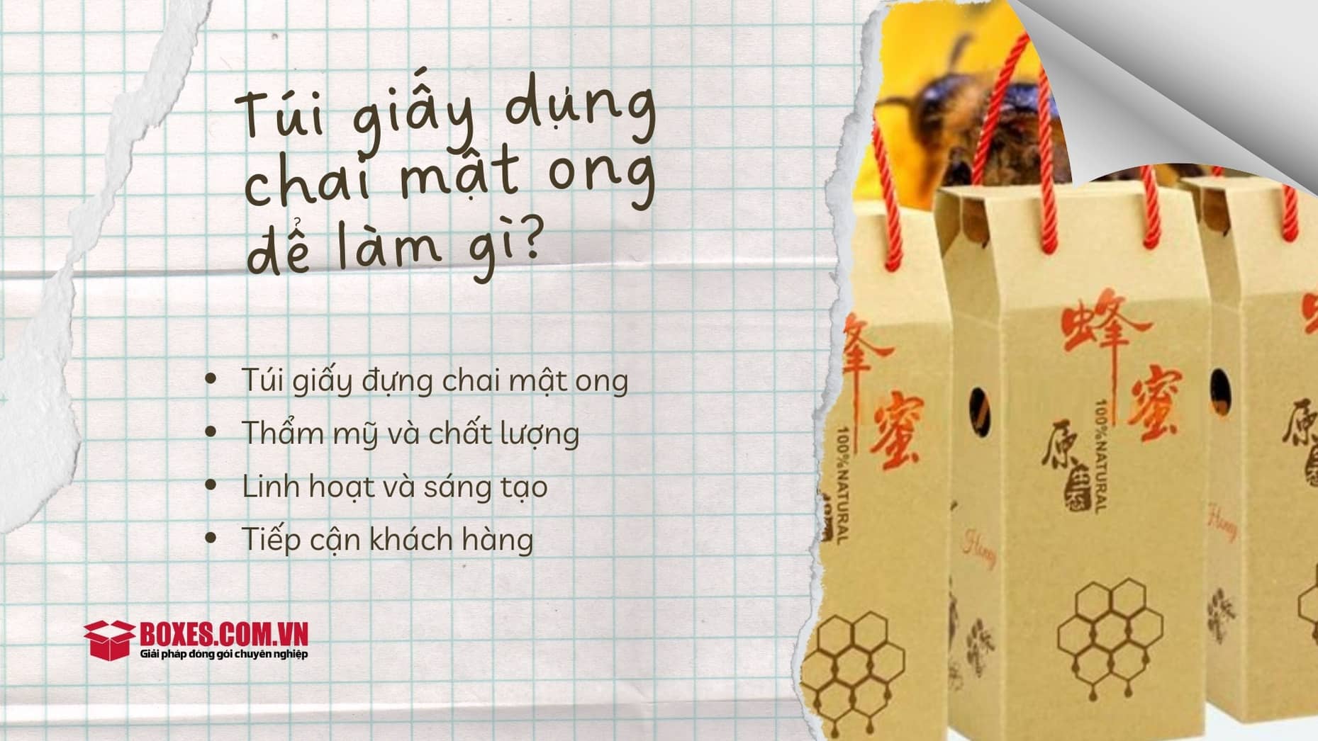 Ứng dụng của túi giấy đựng chai mật ong
